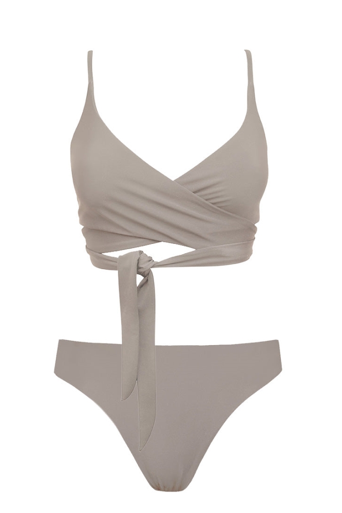 Image of Anekdot dames vegan Lin + Skyline Slim Bikini Set MozaÃ¯ek Beige