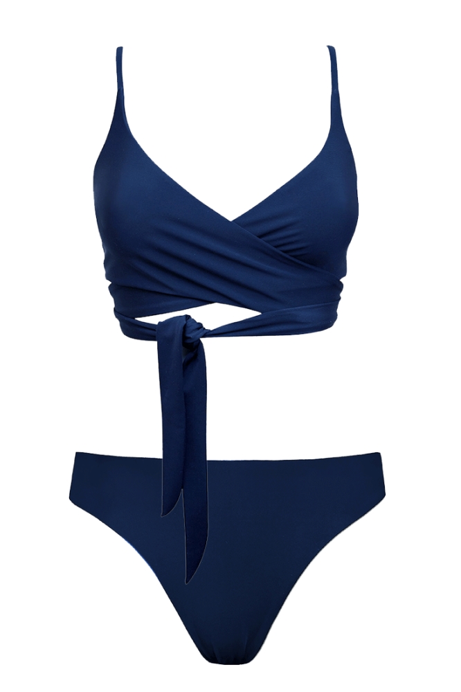 Image of Anekdot dames vegan Lin + Skyline Slim Bikini Set Navy