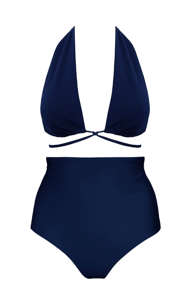 Image of Anekdot dames vegan Versatile + Core High Bikini Set Navy