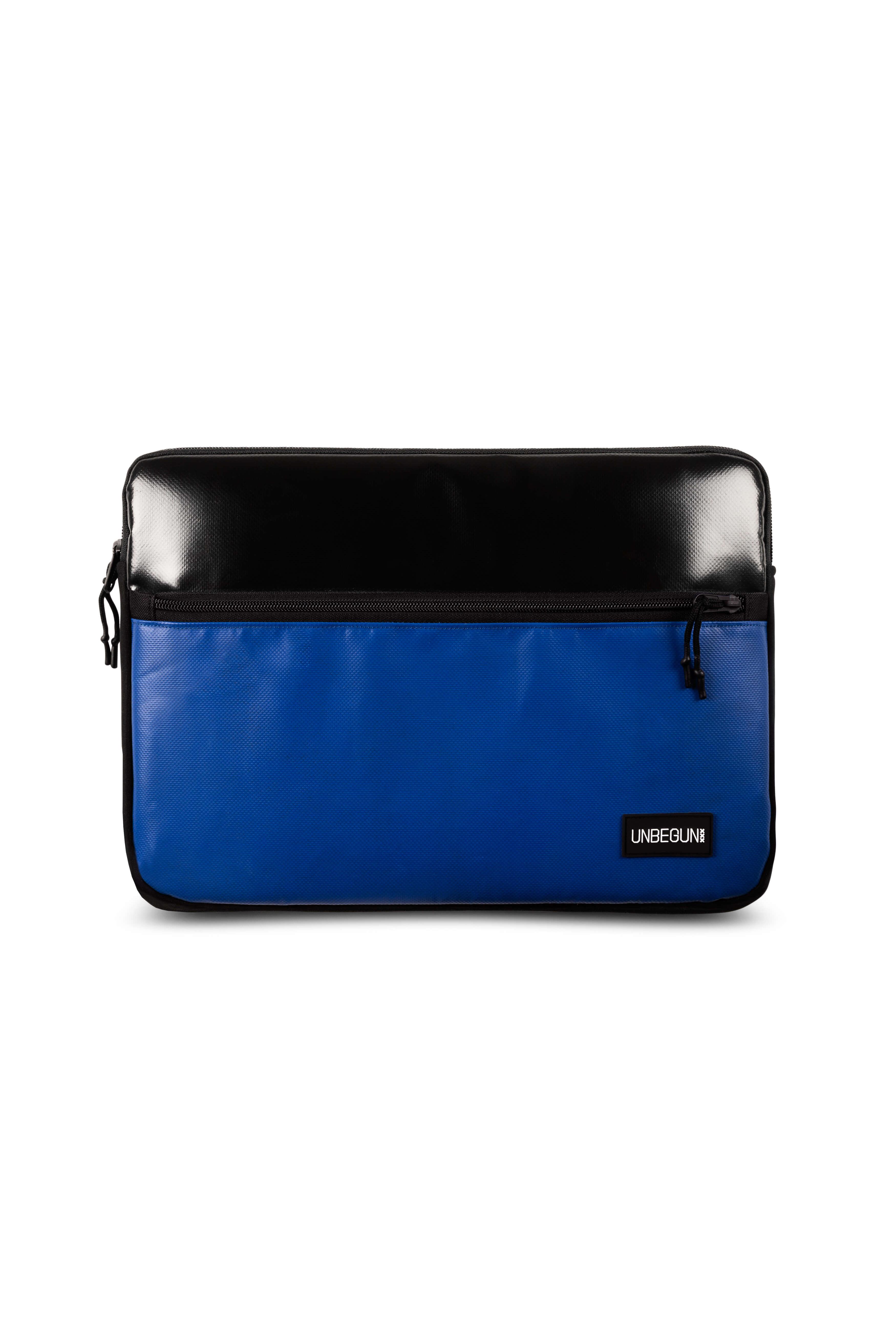 UNBEGUN Herren vegan Laptop-Hülle Fronttasche Schwarz Blau