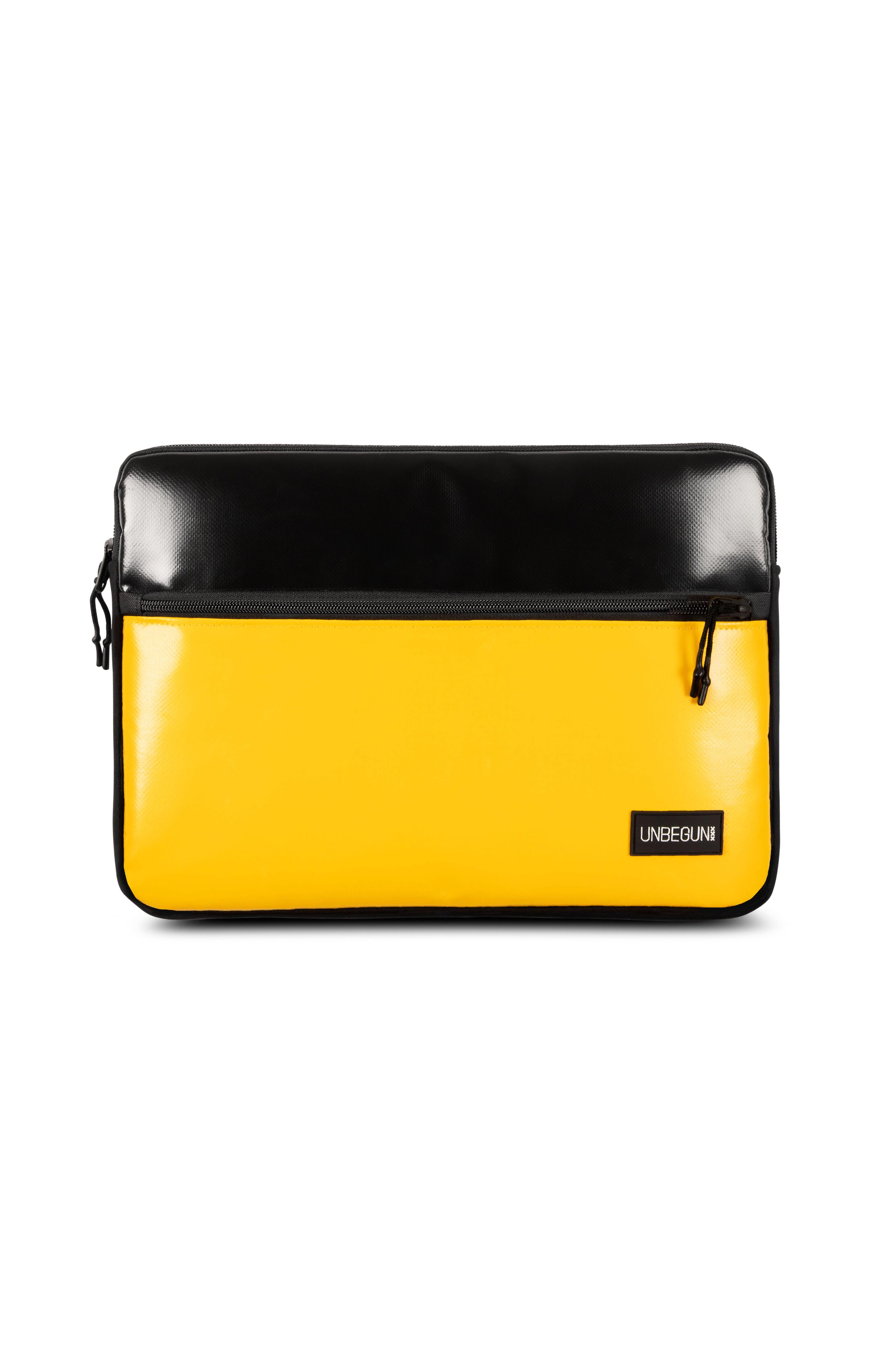 58964 - Herren vegan Laptop-HÃ¼lle Fronttasche Schwarz Gelb
