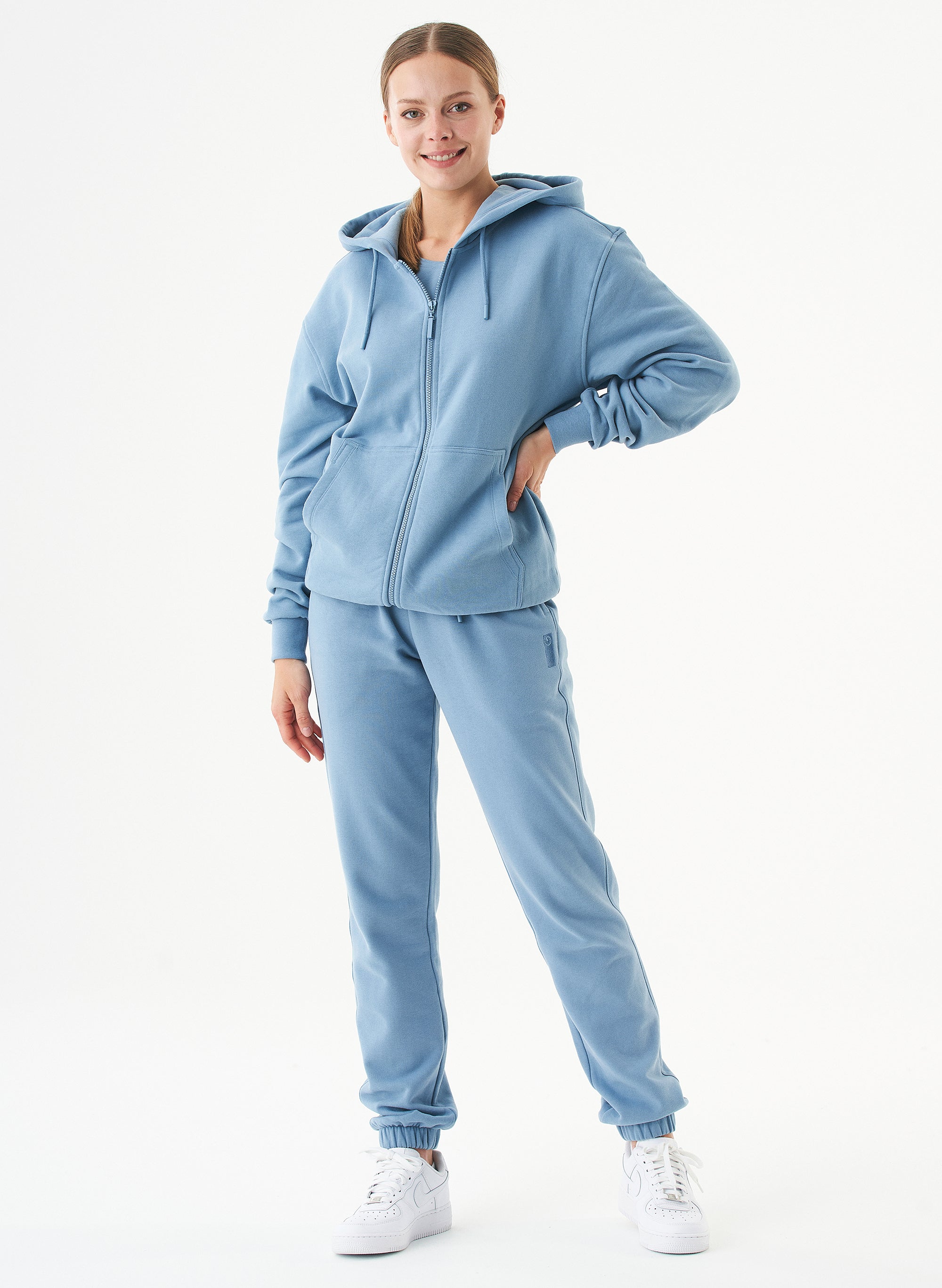 59589 - Herren vegan Unisex Zip Up Hoodie Junda Stahlblau 59589 - Herren vegan Unisex Zip Up Hoodie Junda Stahlblau