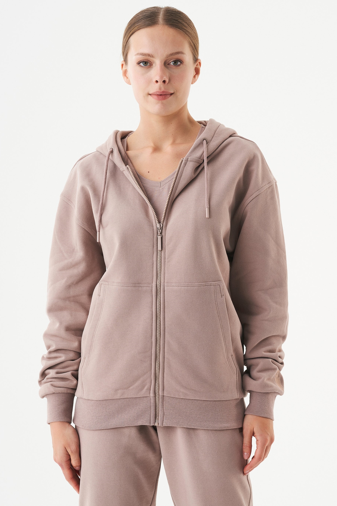 ORGANICATION Herren vegan Unisex Zip Up Hoodie Junda Mokka