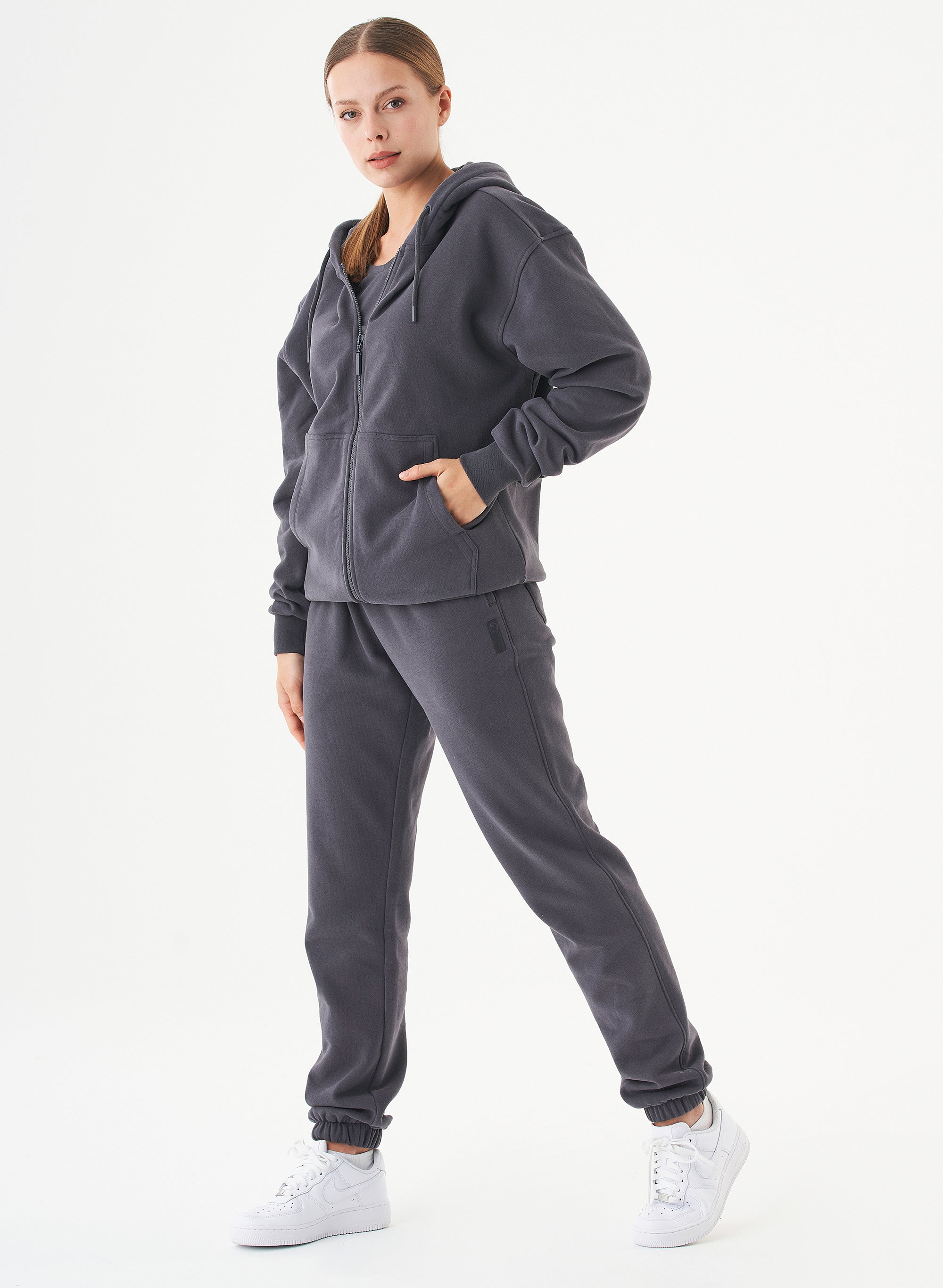 59602 - Herren vegan Unisex Zip Up Hoodie Junda Shadow