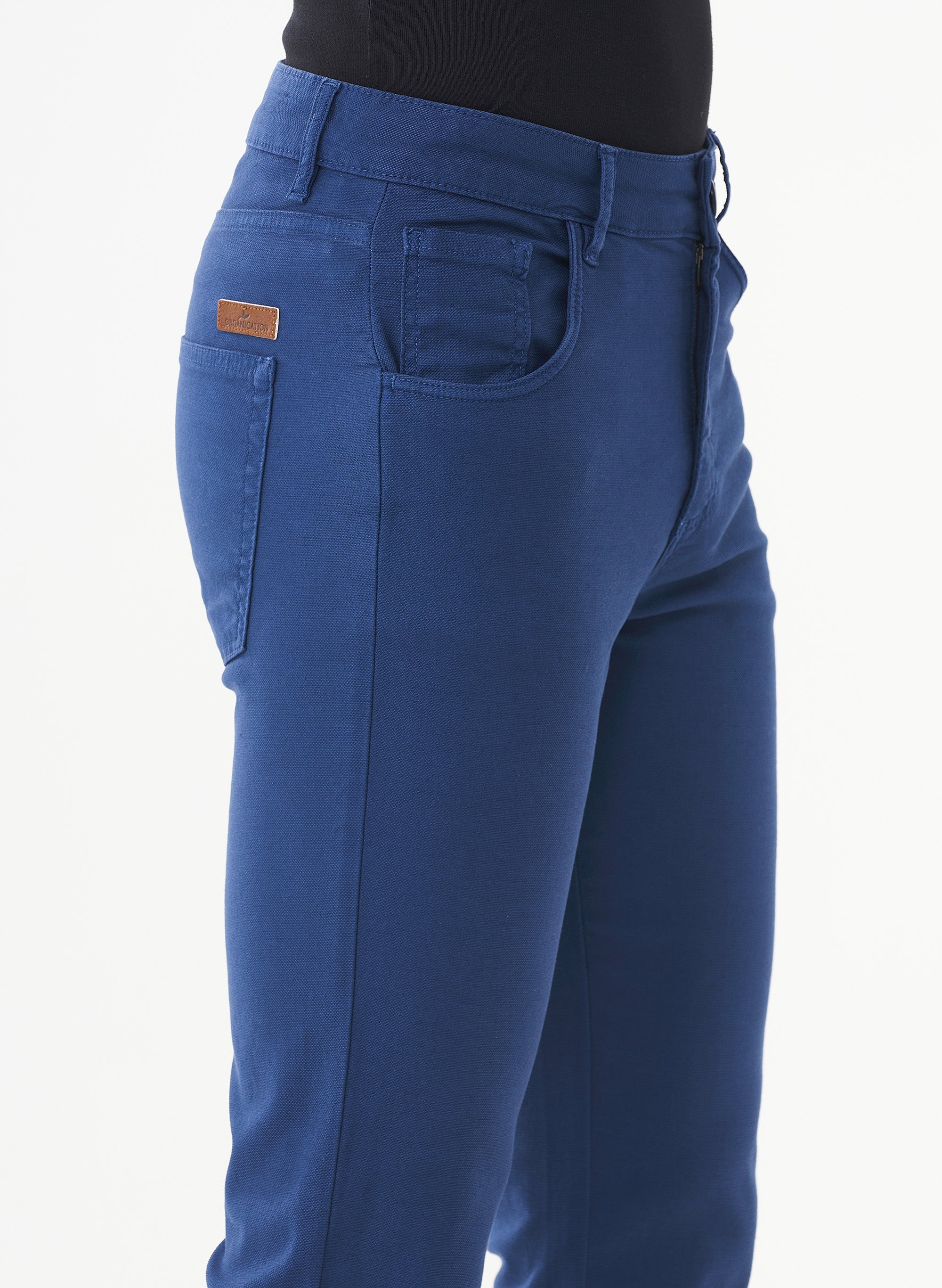 ORGANICATION Five Pocket Pants Navy Blue