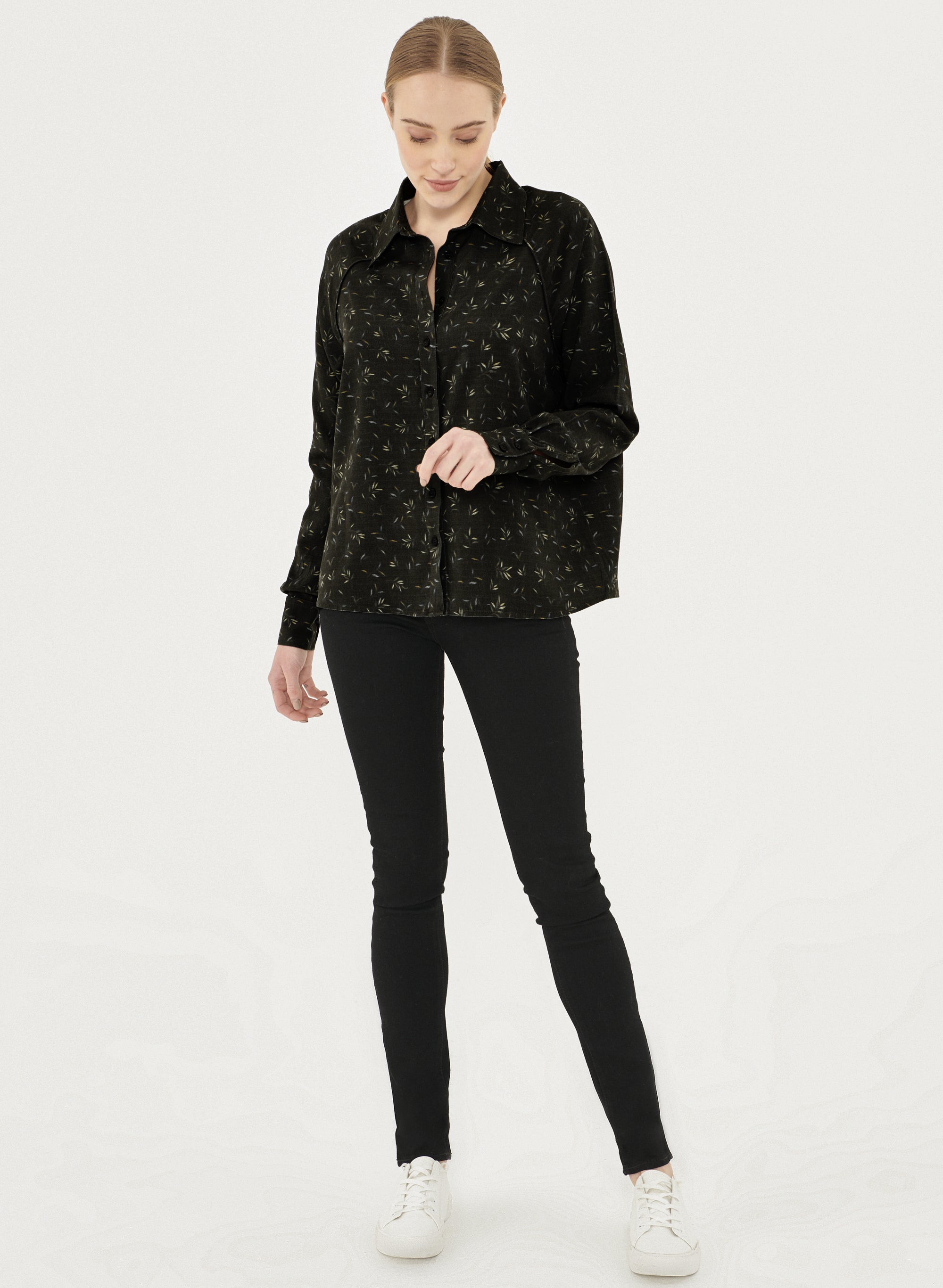 ORGANICATION womens vegan Shirt Blouse Black