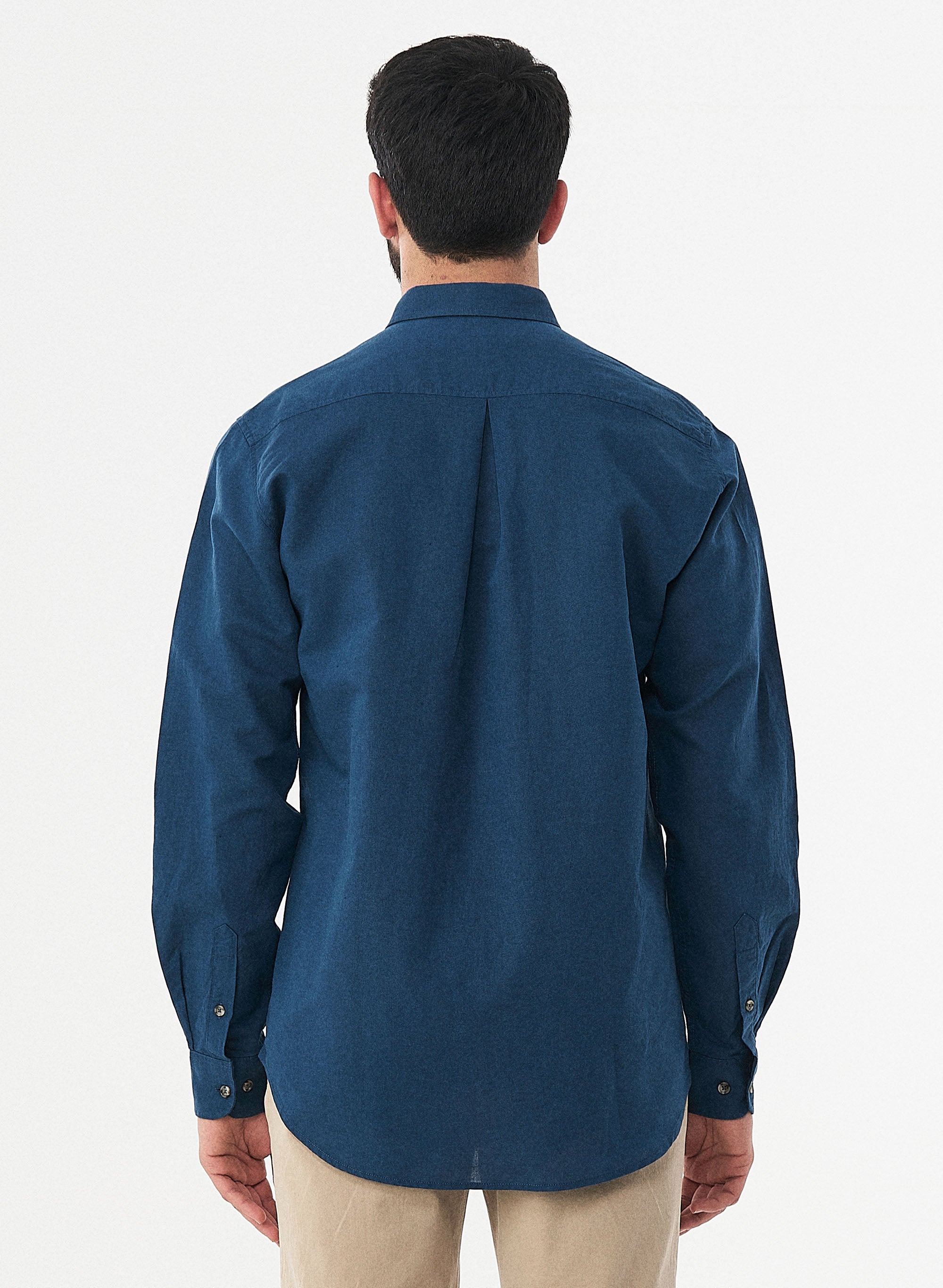 ORGANICATION men vegan Long Sleeve Shirt Navy