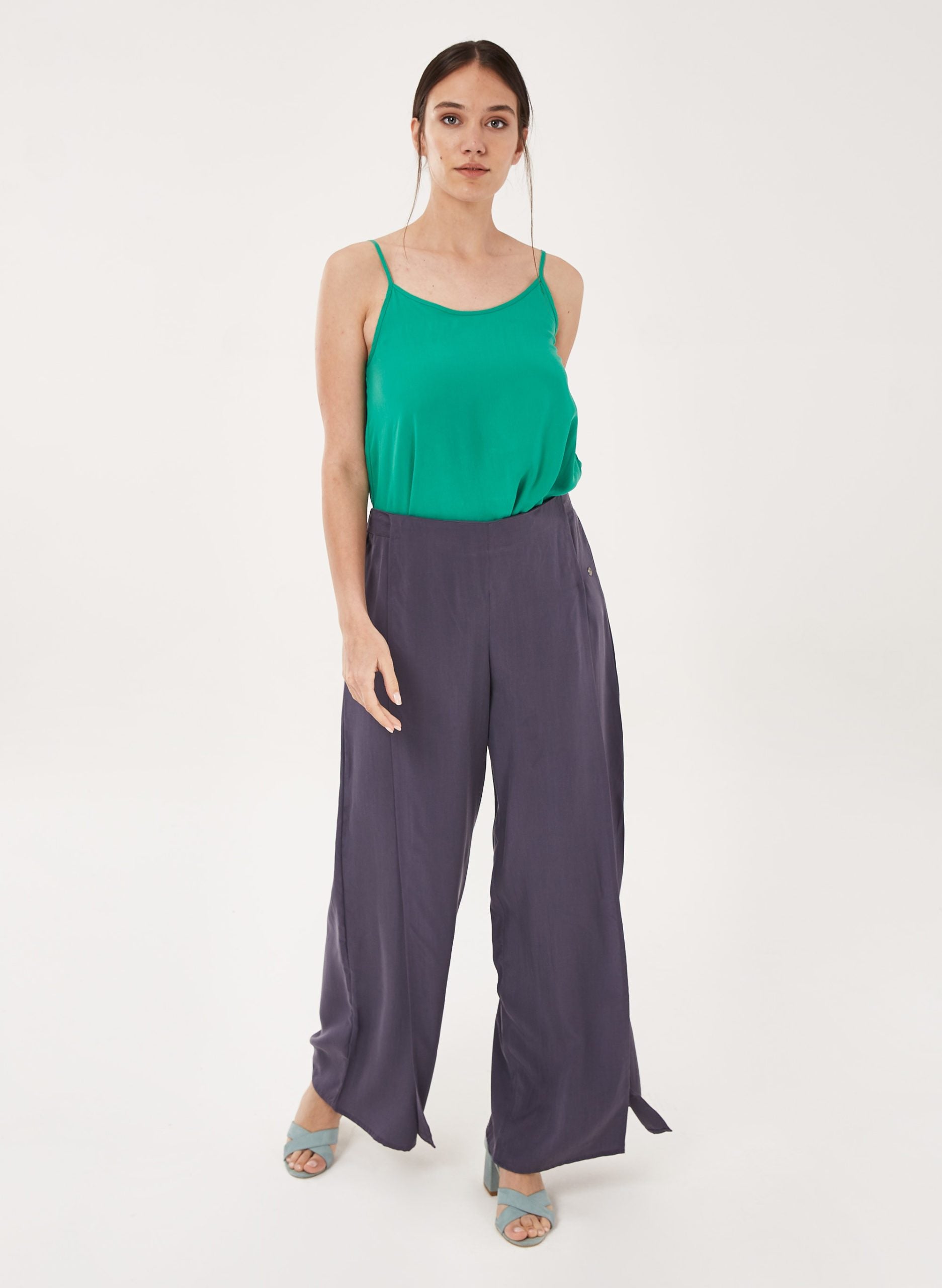 ORGANICATION womens vegan Pants With Split Dark Gray