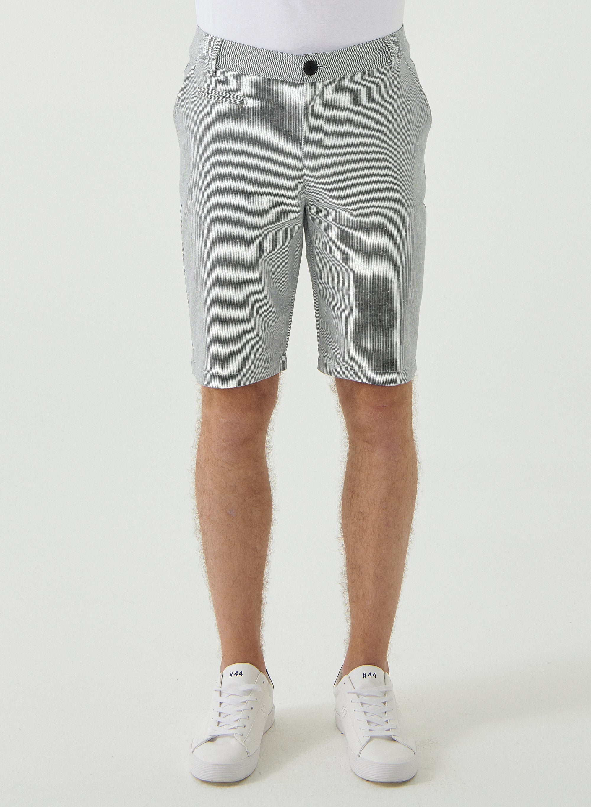 ORGANICATION Chino Shorts Organic Cotton White Striped