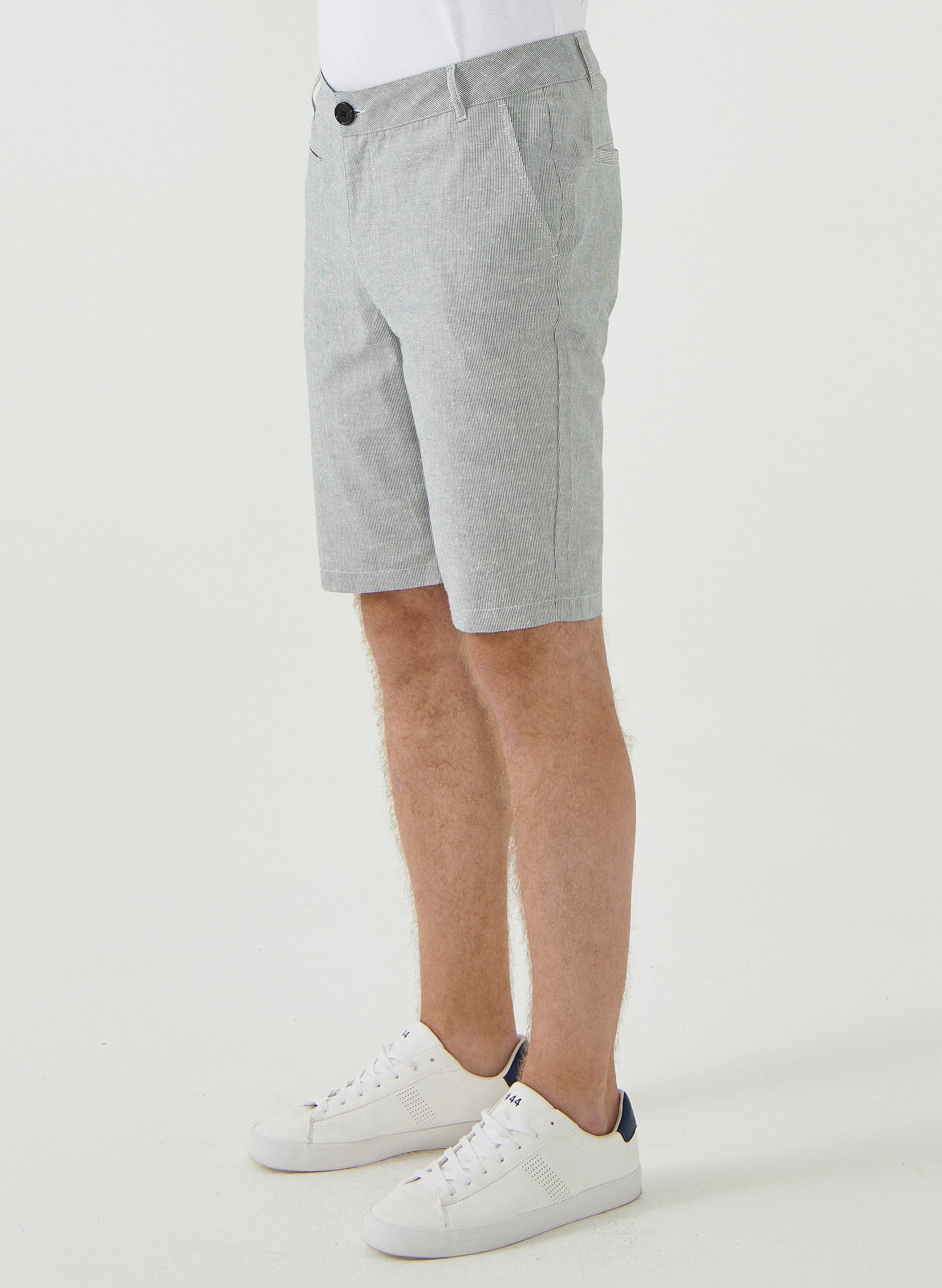 ORGANICATION Chino Shorts Organic Cotton White Striped