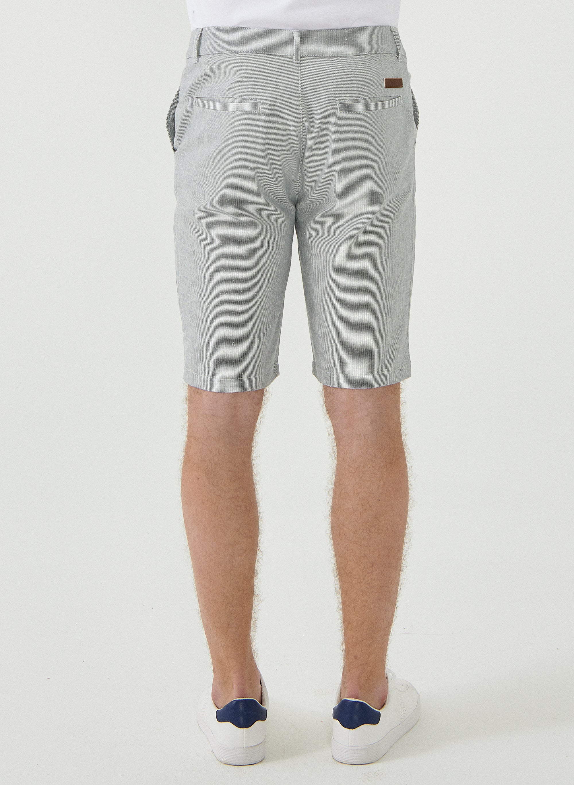 ORGANICATION Chino Shorts Organic Cotton White Striped