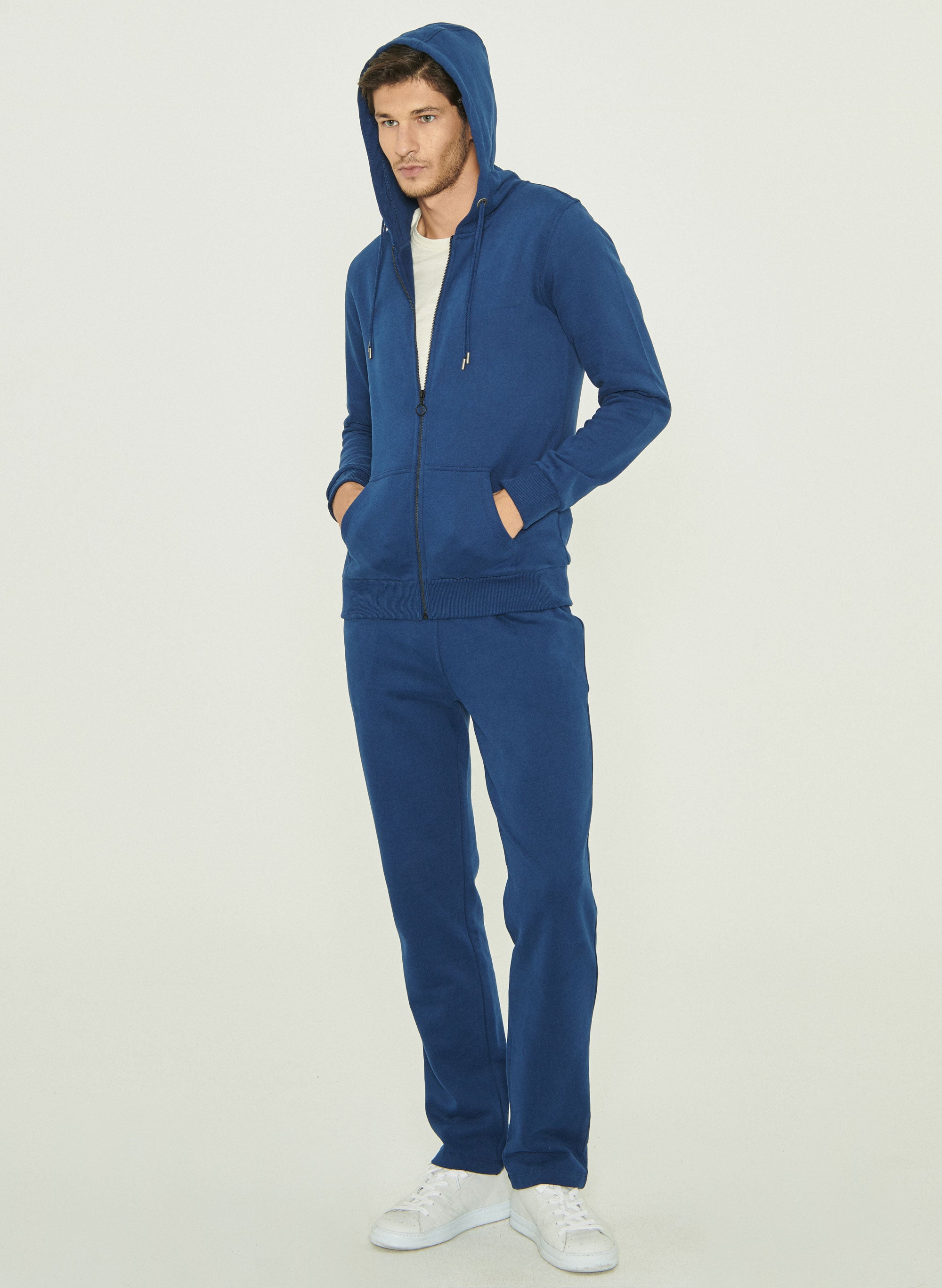 ORGANICATION Hooded Sweat Jacket Organic Cotton Navy