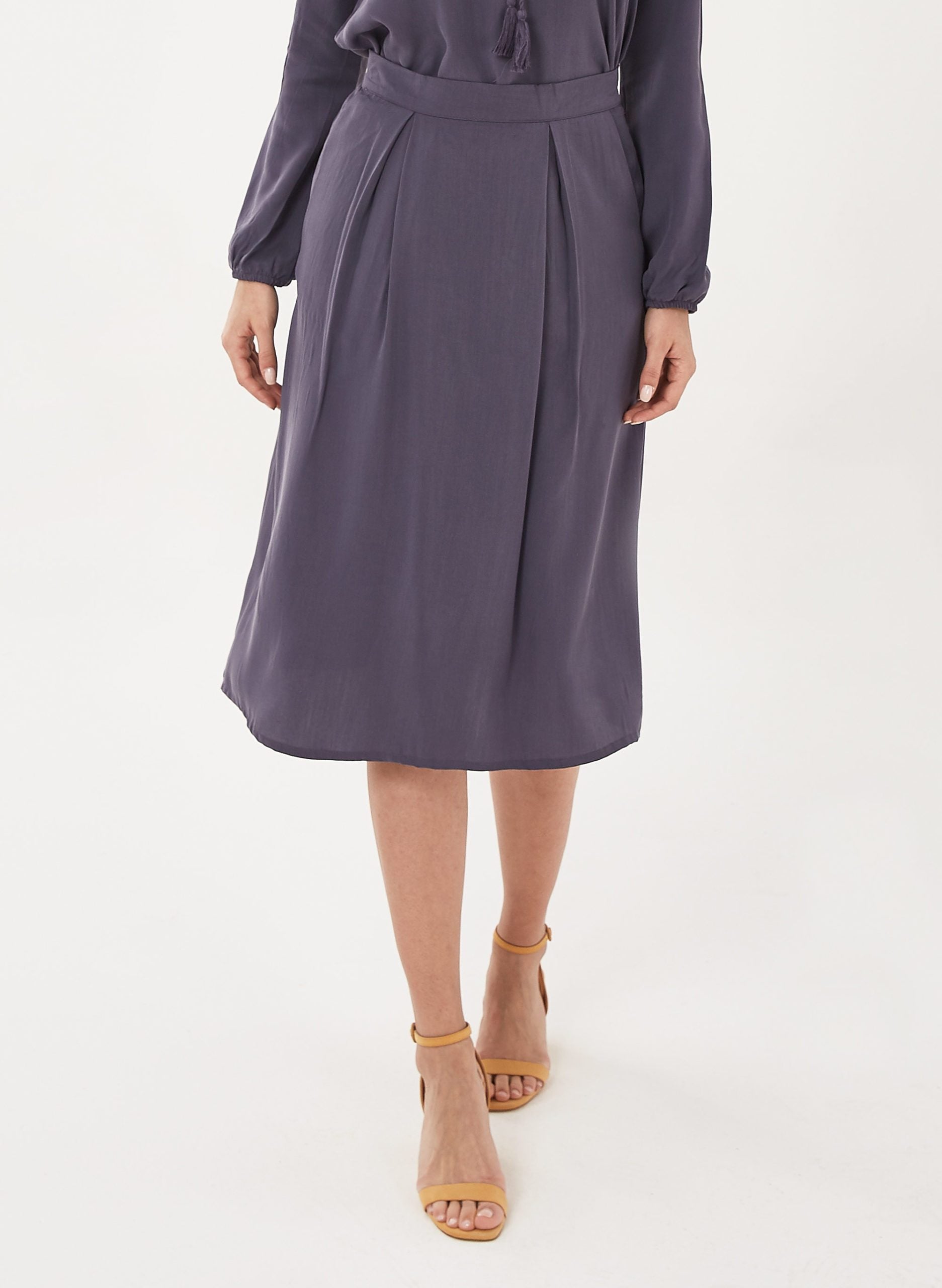 ORGANICATION Midi Rok Paars Grijs
