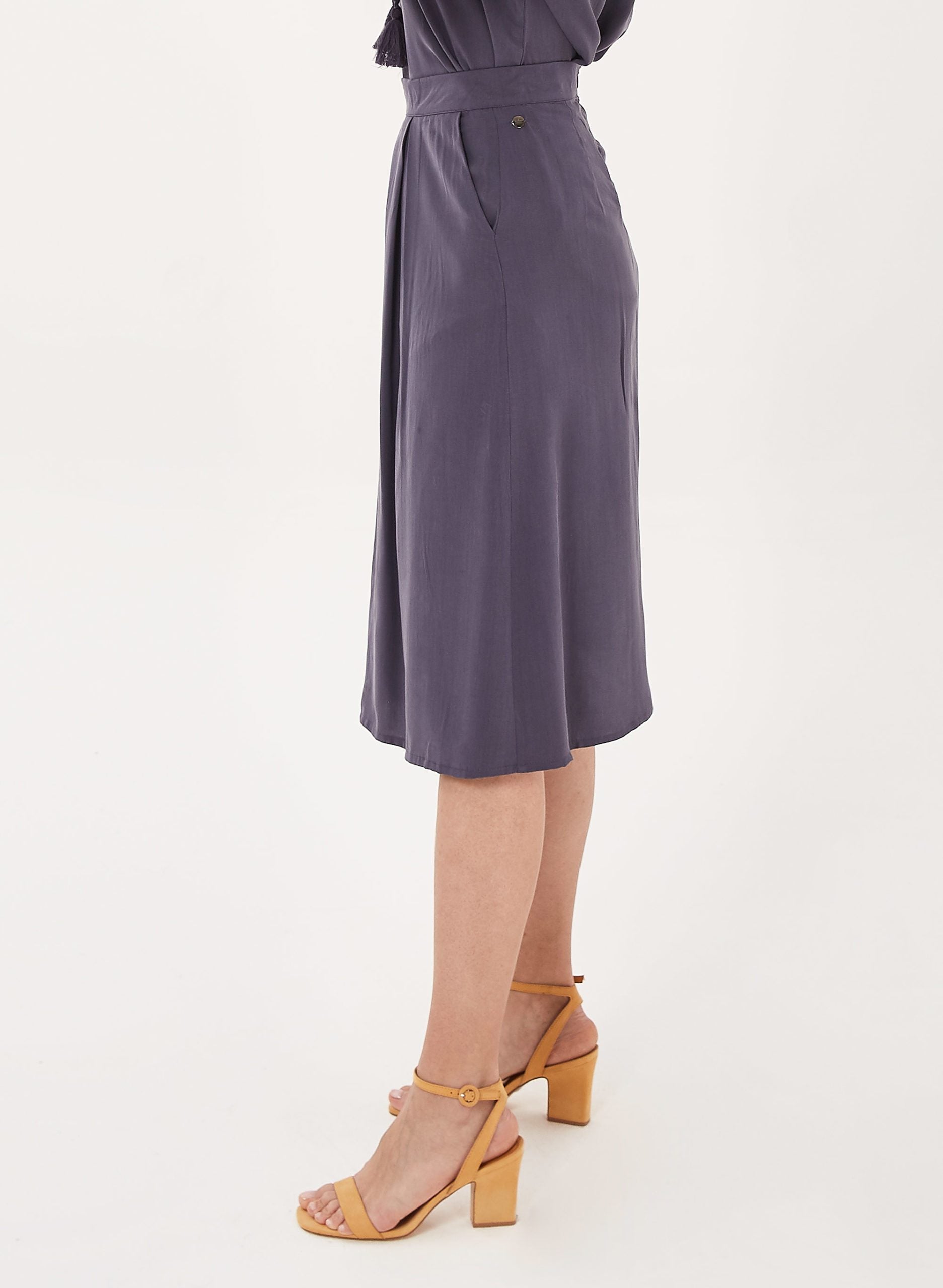 ORGANICATION Midi Rok Paars Grijs