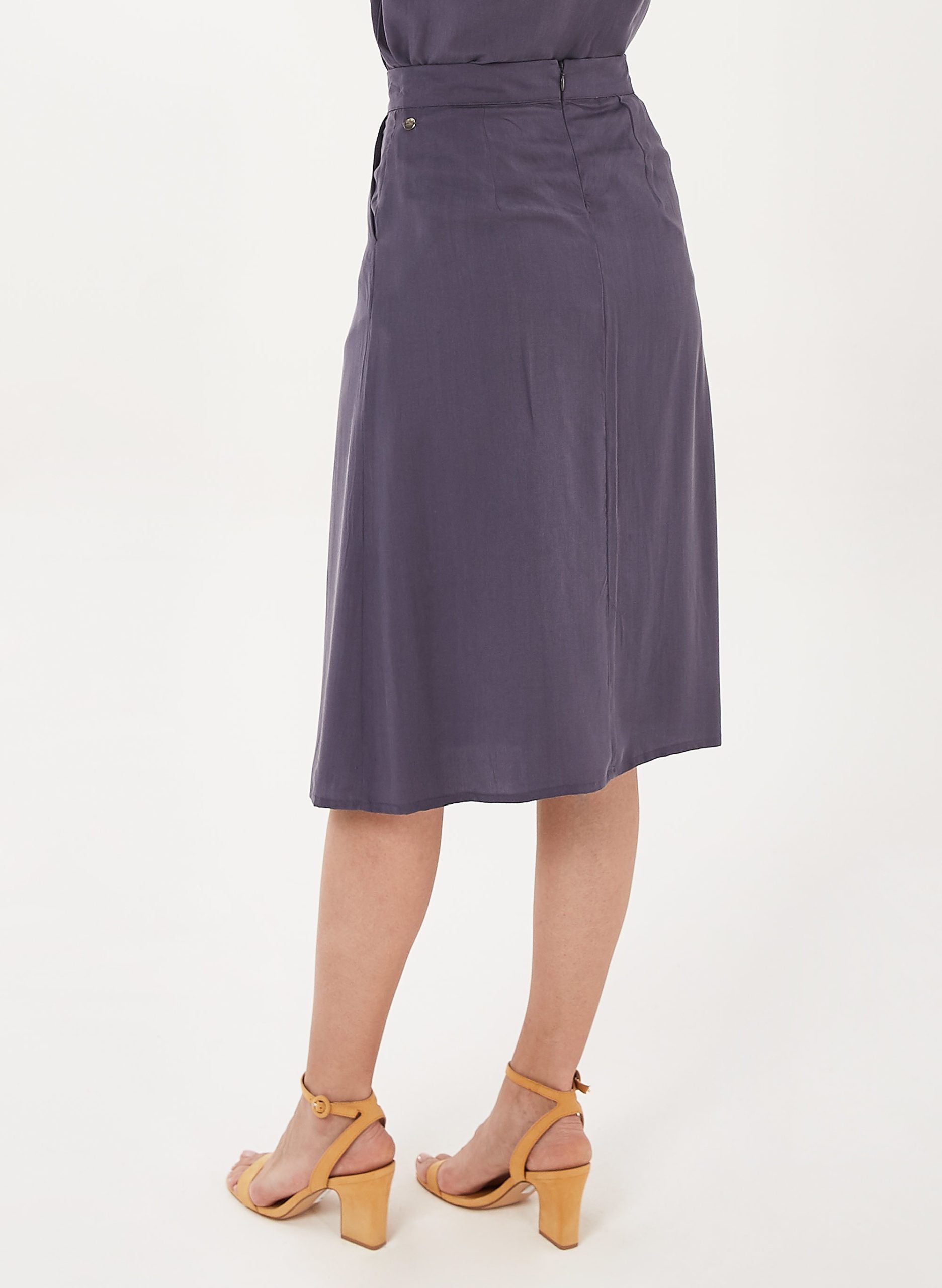 ORGANICATION Midi Rok Paars Grijs