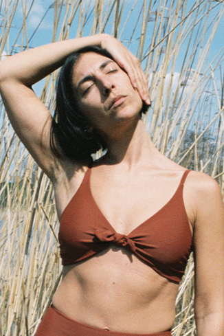 Image of Anekdot dames vegan Leona Bikinitop Rust