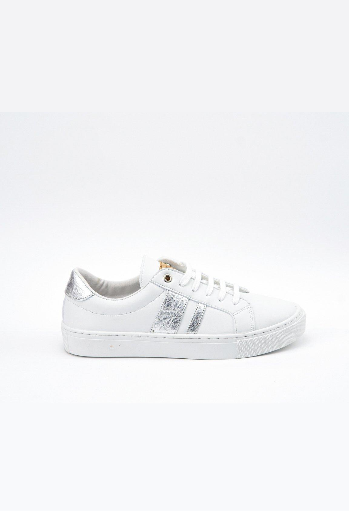 Image of All My Eco dames vegan Sneakers Ames Zilveren Streep