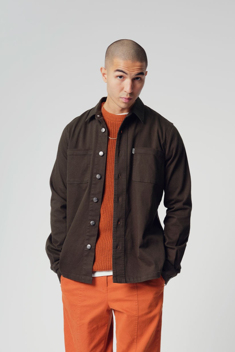 KOMODO Herren vegan Jean Cord Überhemd Khaki