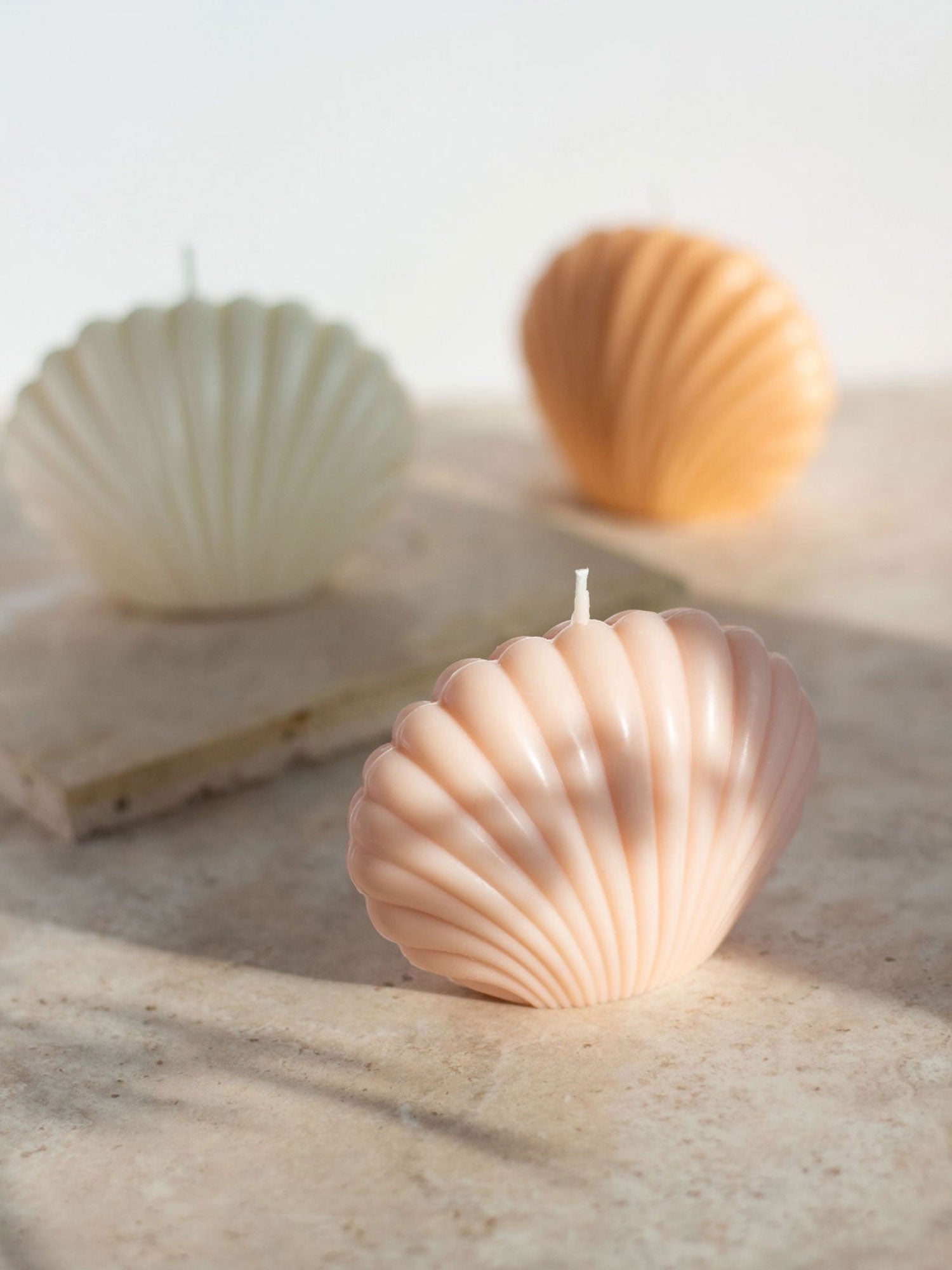 Opal Living Muschelkerze Pfirsich