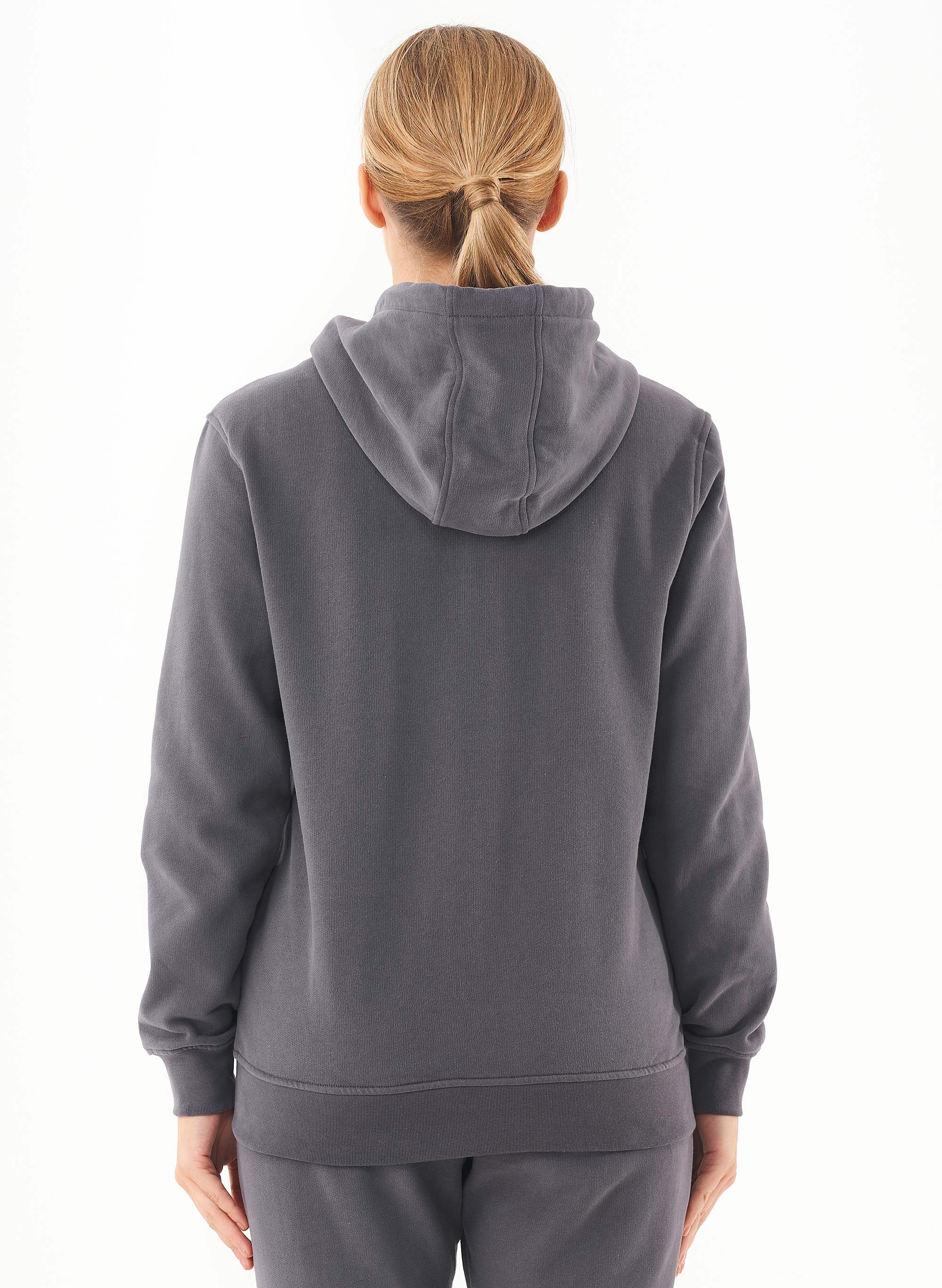 ORGANICATION Soft Touch Zipped Hoodie Asphalt