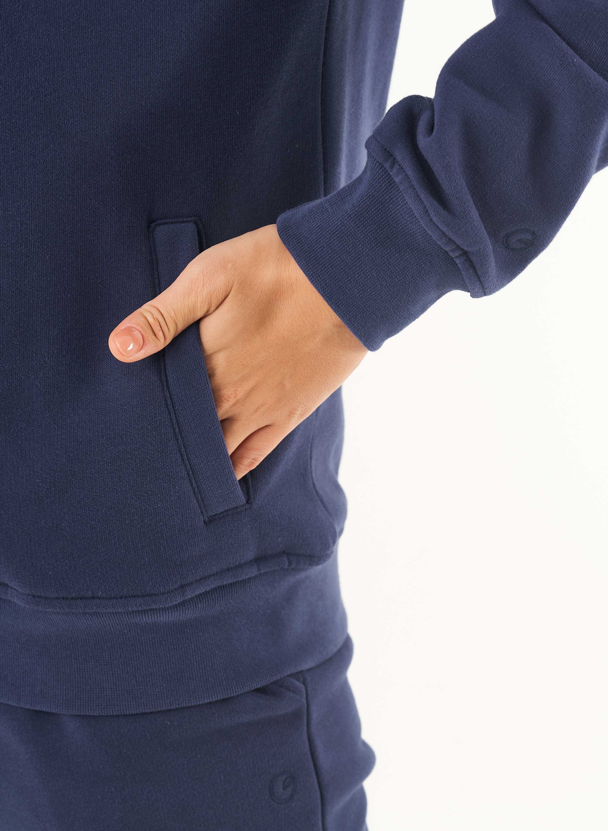 ORGANICATION Soft Touch Zip Hoodie Navy