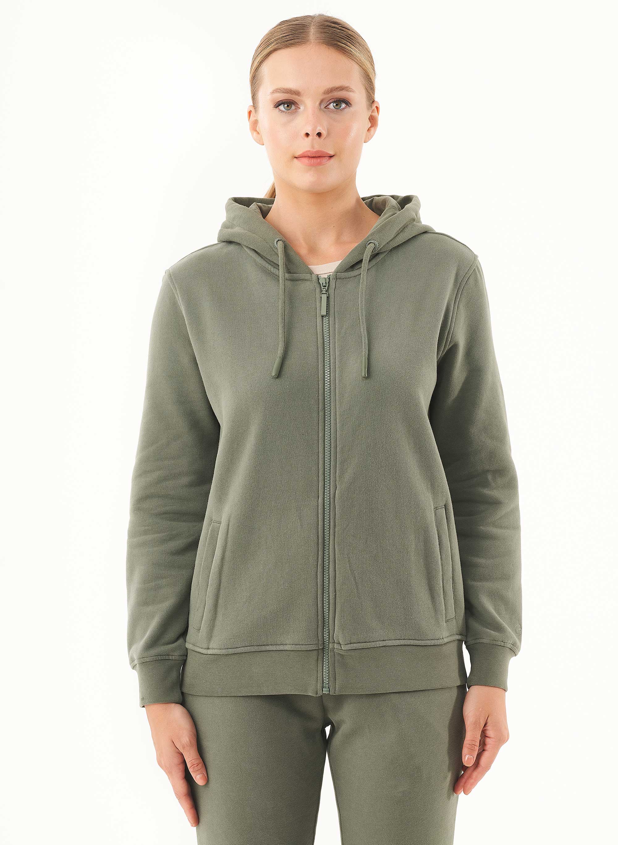ORGANICATION Soft Touch Zip Hoodie Olive
