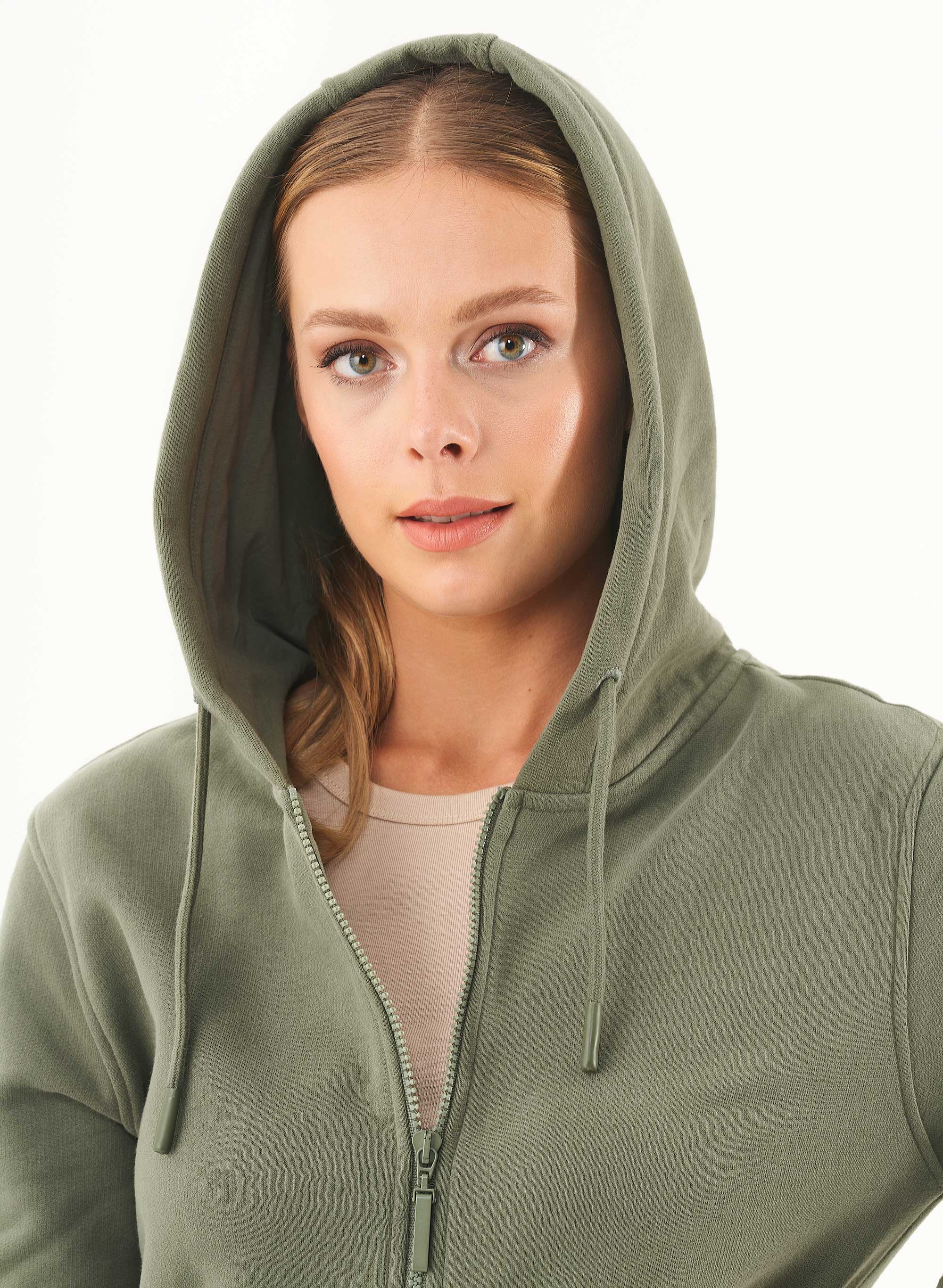ORGANICATION Soft Touch Zip Hoodie Olive