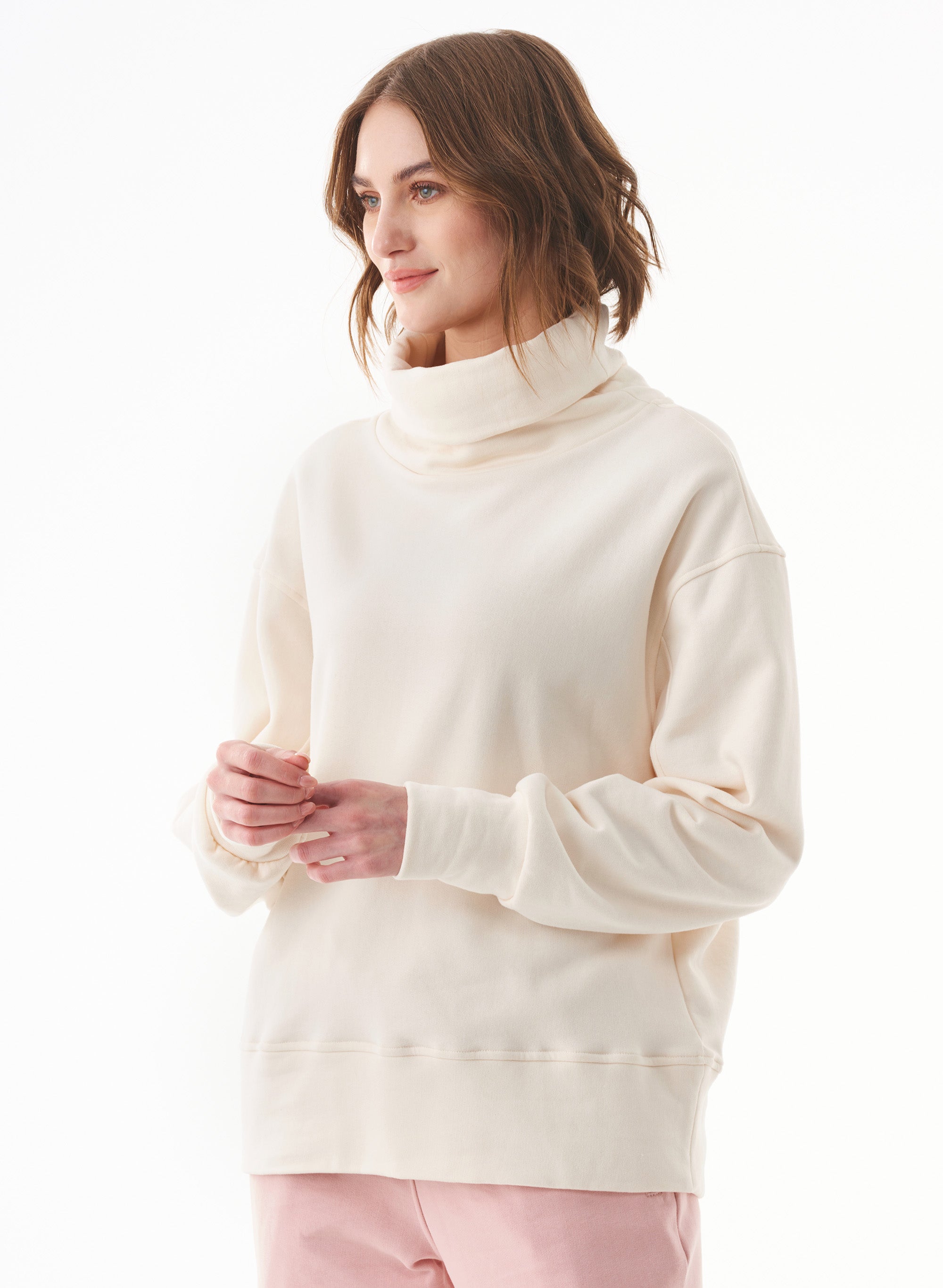 ORGANICATION Sweater Turtleneck Organic Cotton Off-White