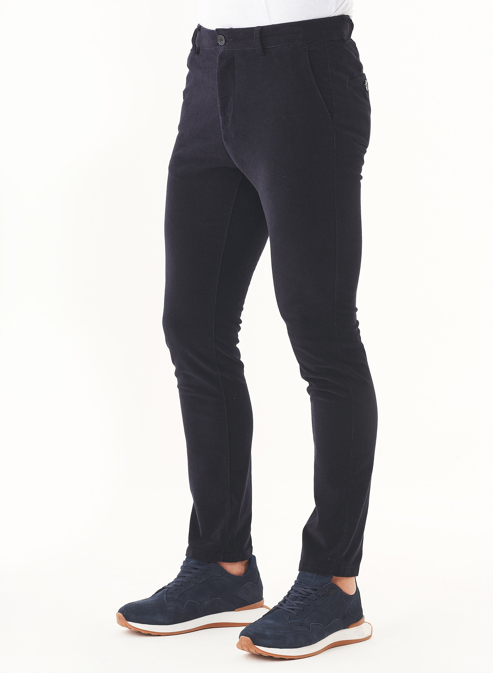 ORGANICATION Corduroy Slim Fit Pants Dark Navy
