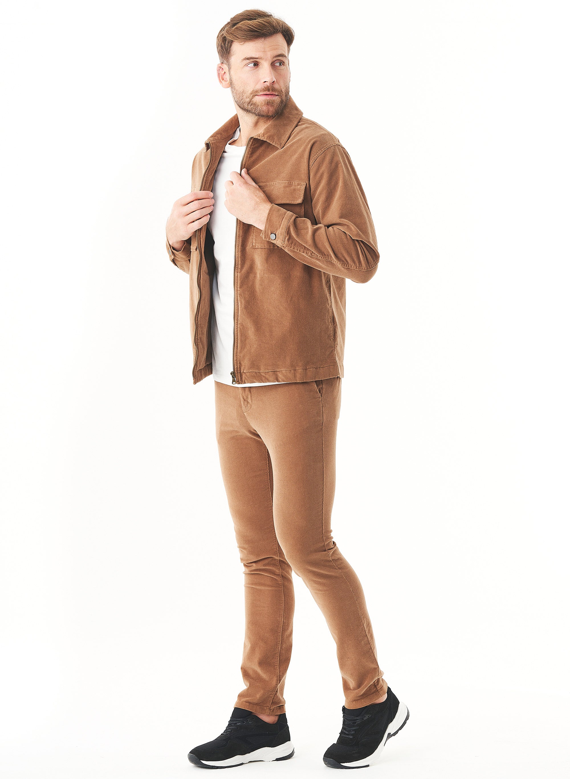 ORGANICATION Corduroy Slim Fit Pants Camel