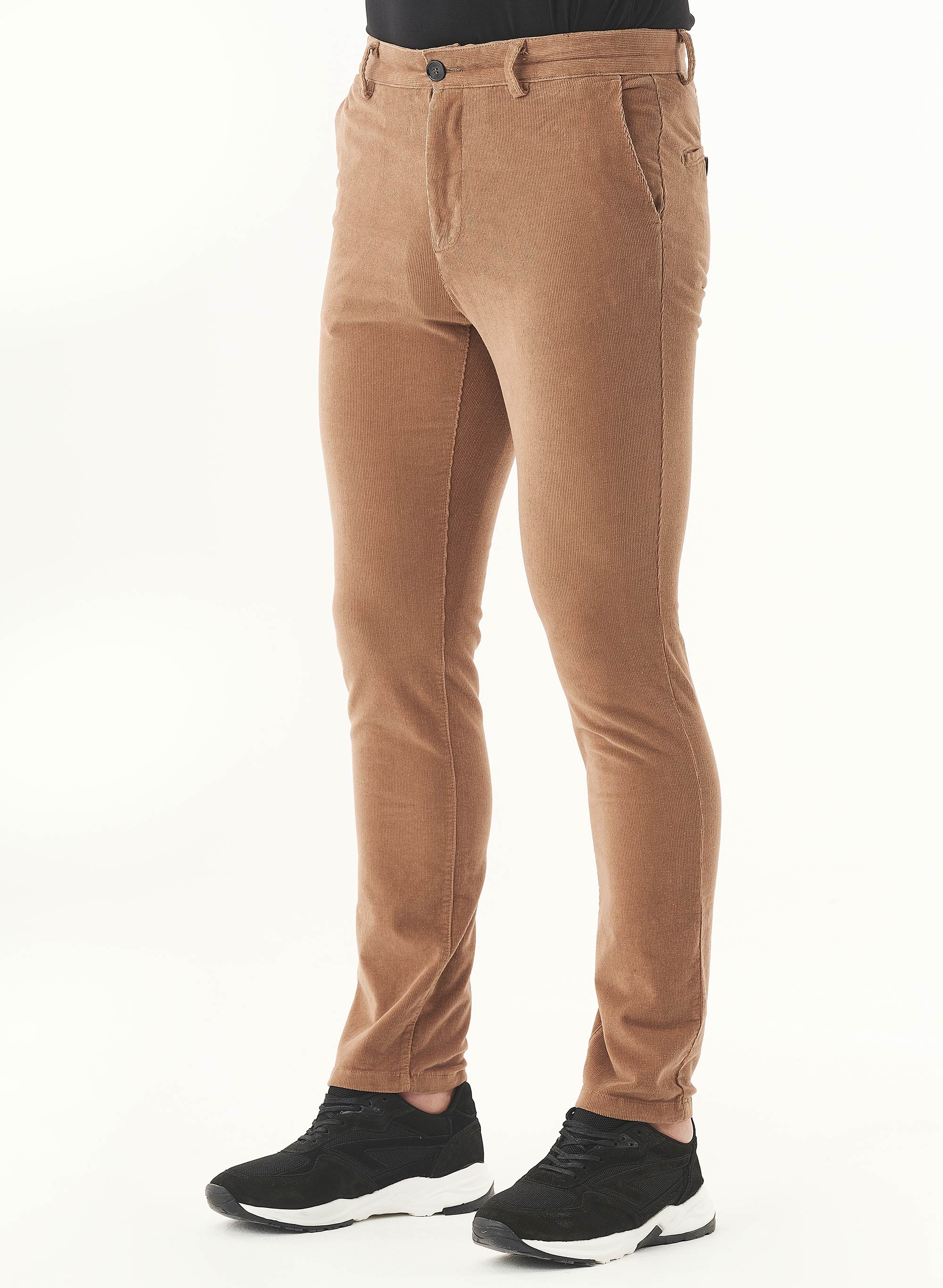 ORGANICATION Corduroy Slim Fit Pants Camel