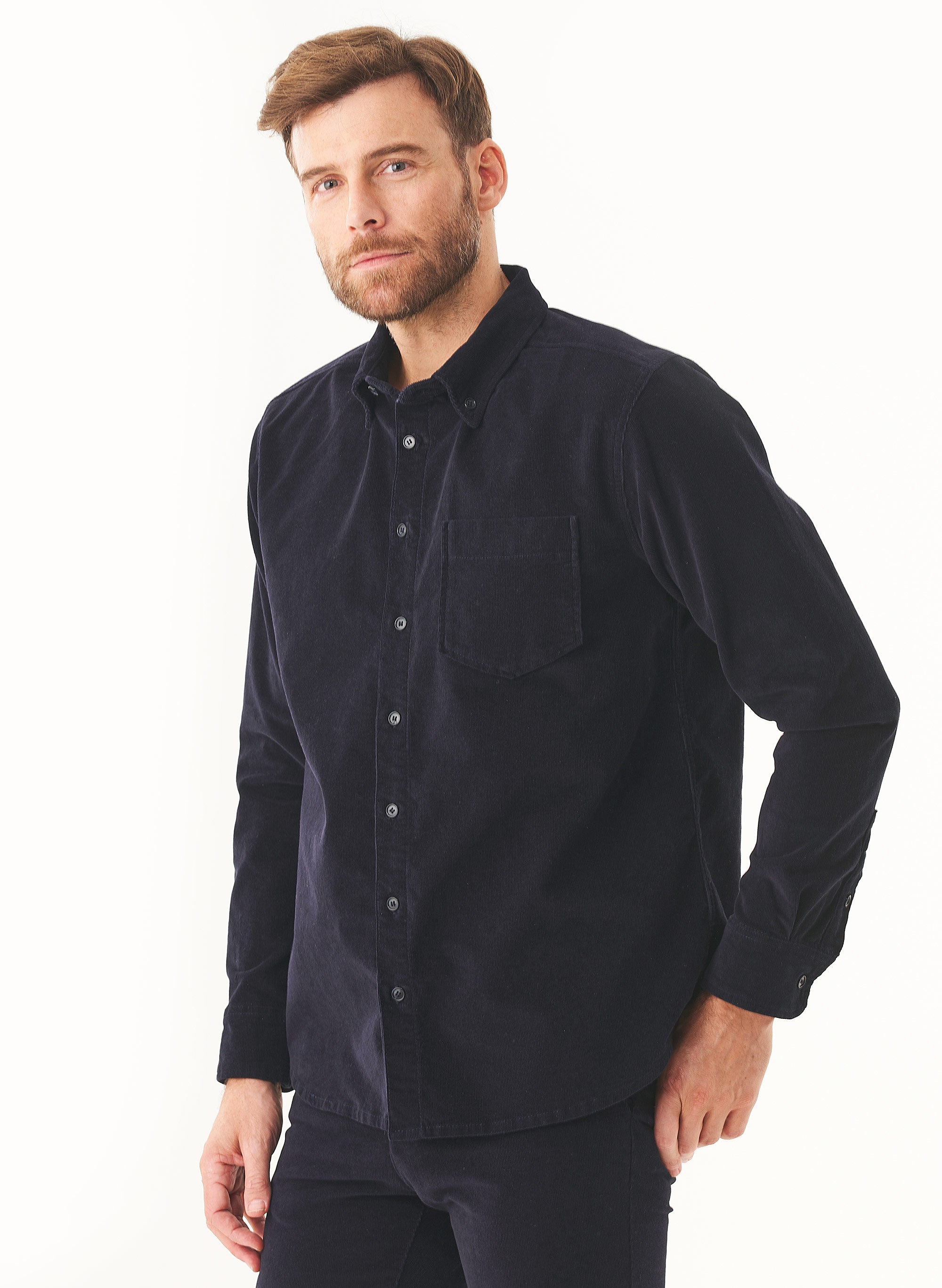 ORGANICATION Corduroy Shirt Dark Navy