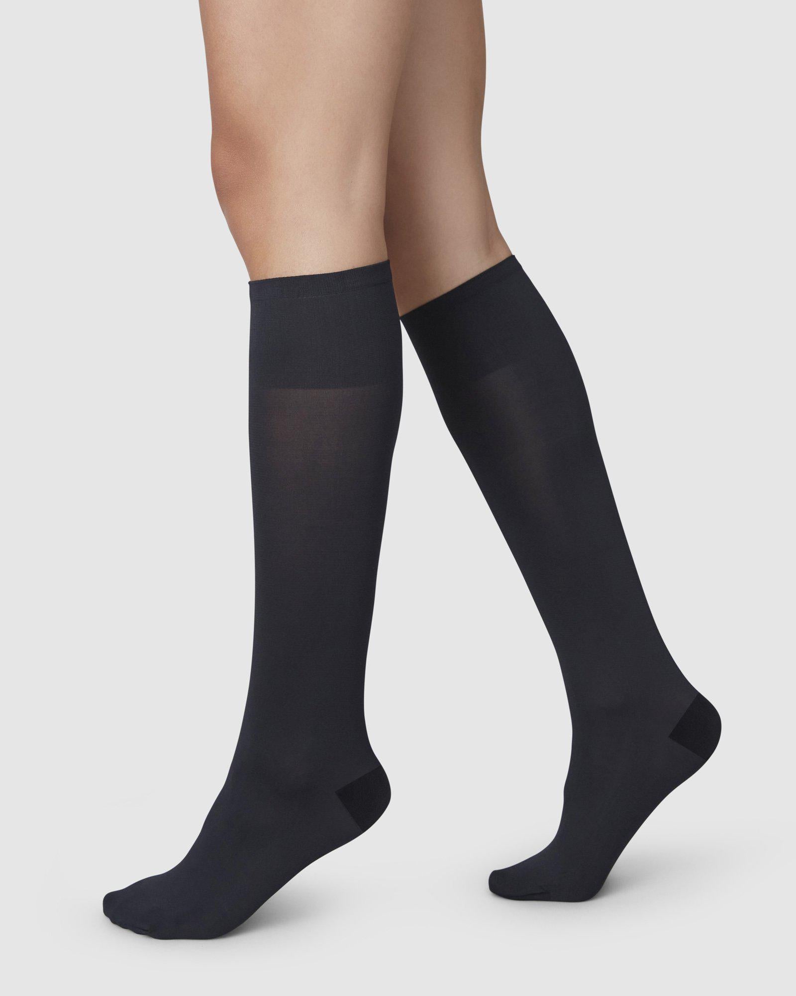 Swedish Stockings womens vegan Irma Support Knee-Highs Black