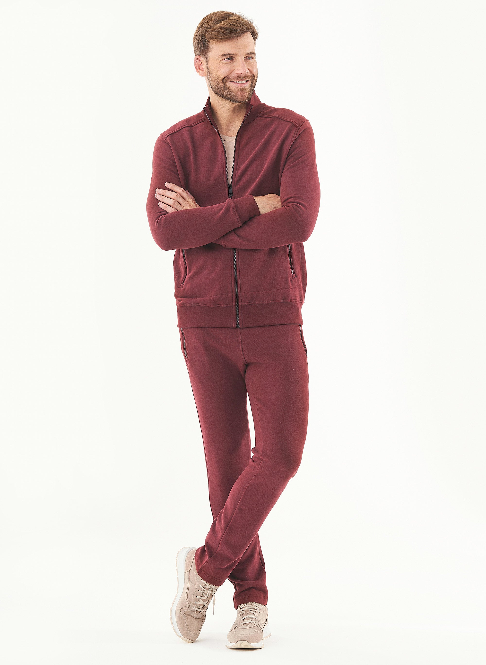 65160 - Herren vegan Jogginghose Soft Touch Bordeaux 65160 - Herren vegan Jogginghose Soft Touch Bordeaux