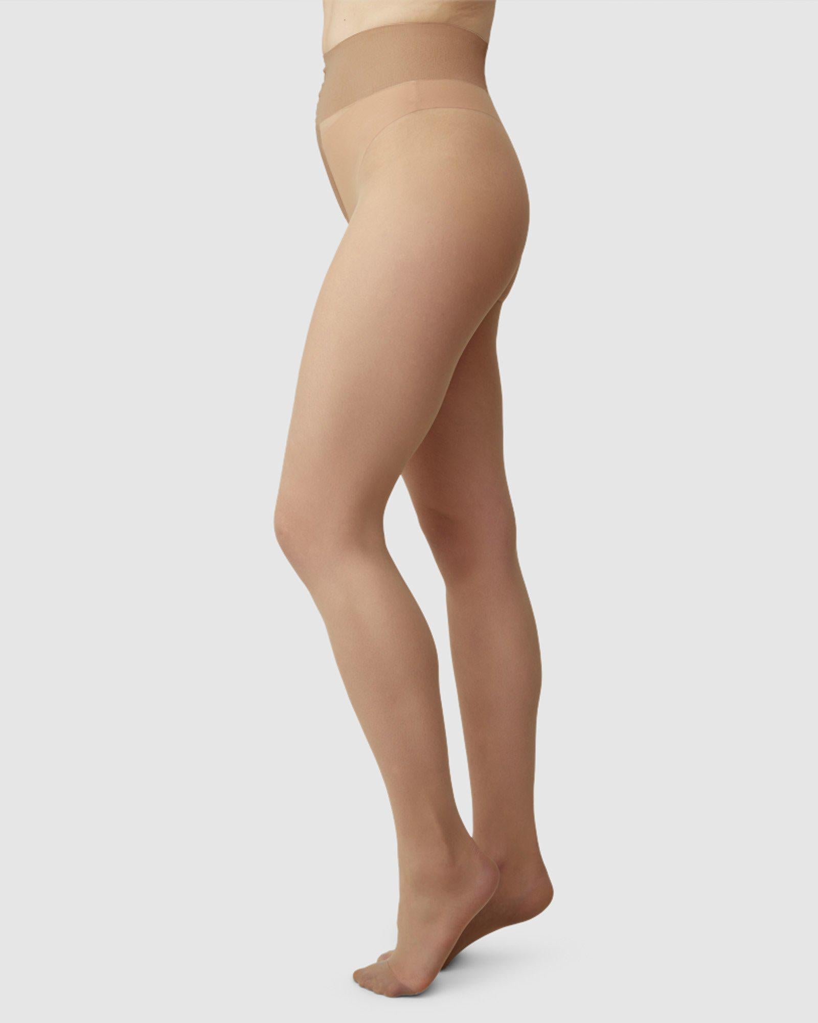 Swedish Stockings womens vegan Malva Ladder Resistant Tights Dark Beige