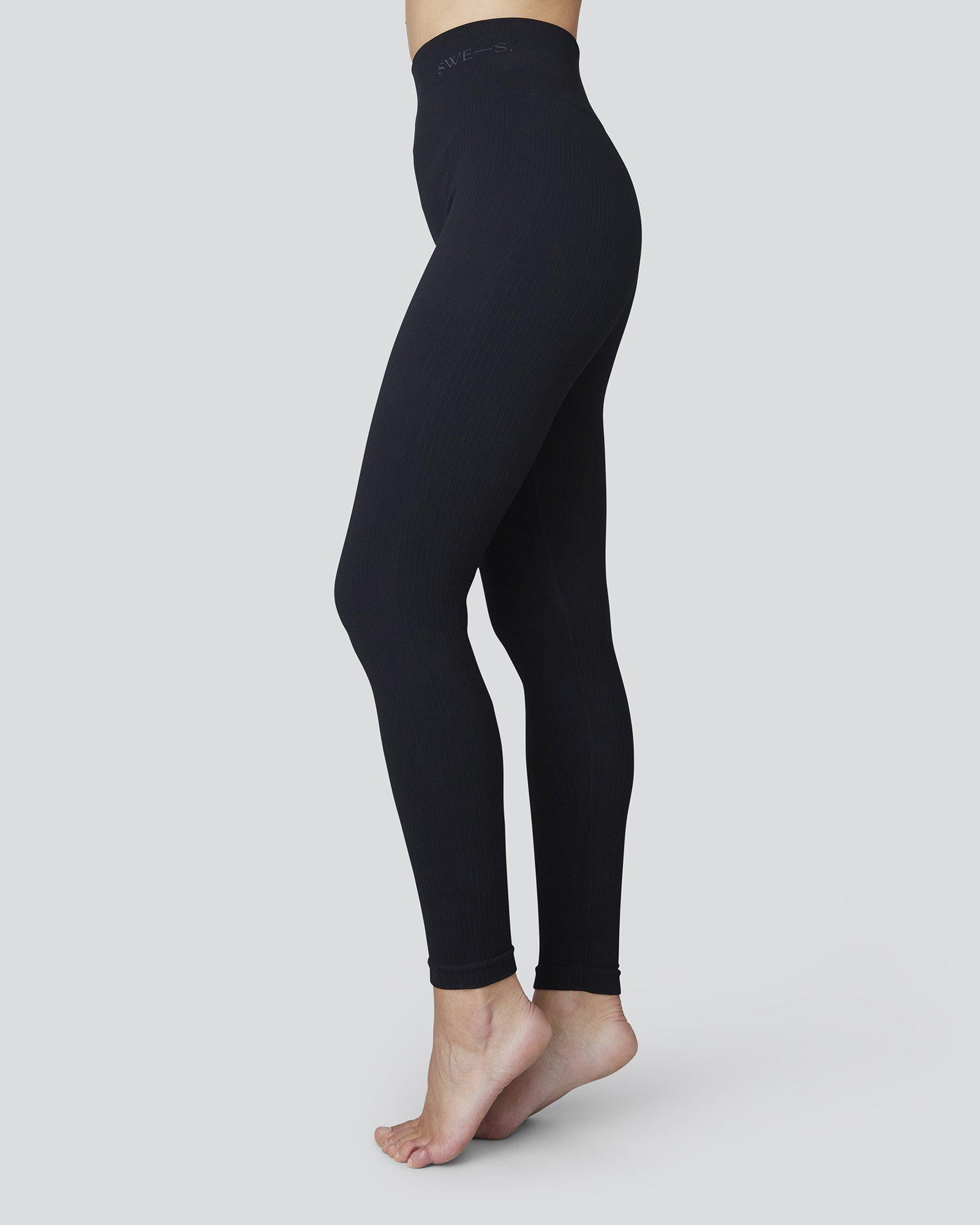 Swedish Stockings womens vegan Tyra Rib Leggings Black