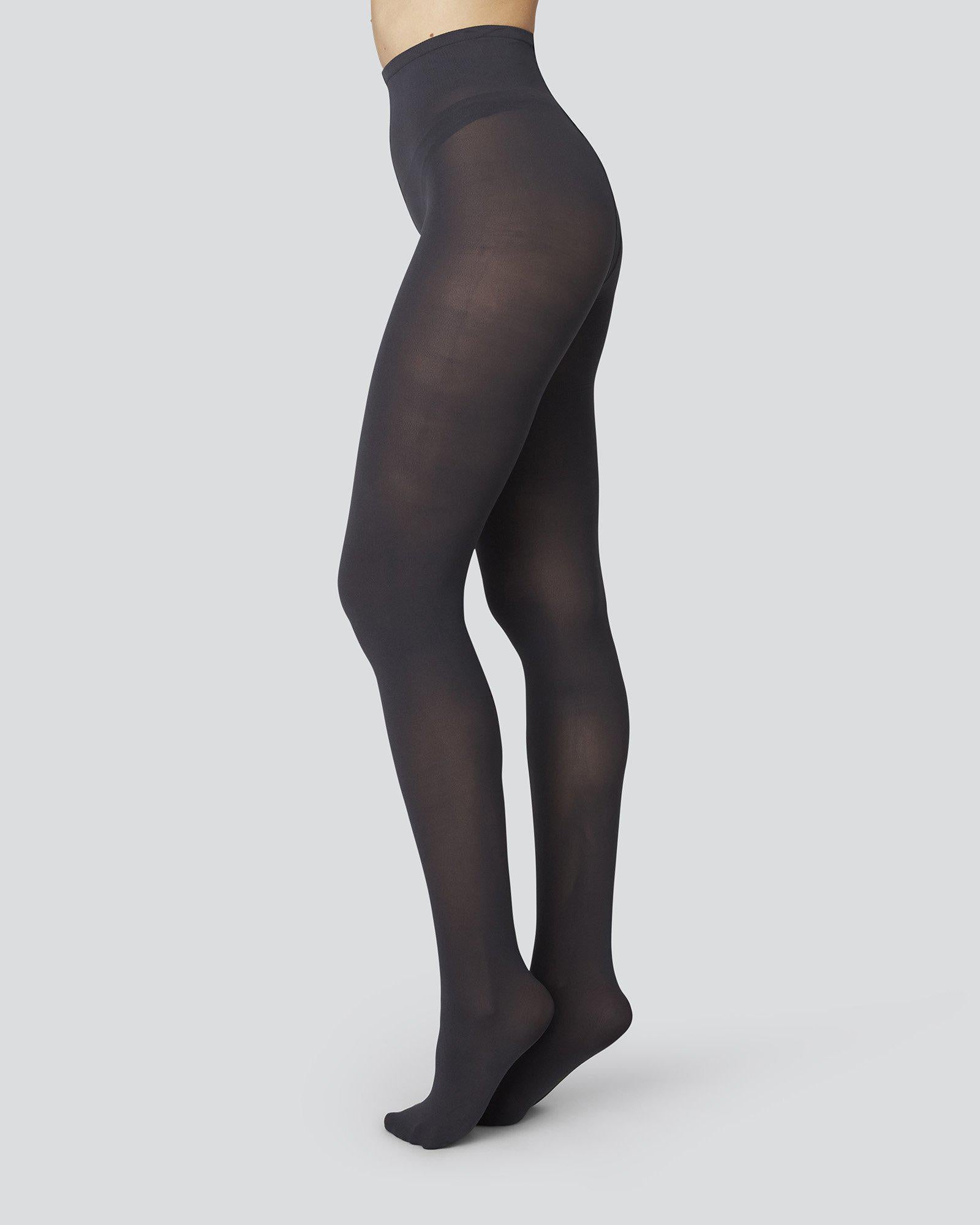 Swedish Stockings womens vegan Olivia Premium Tights Nearly Black