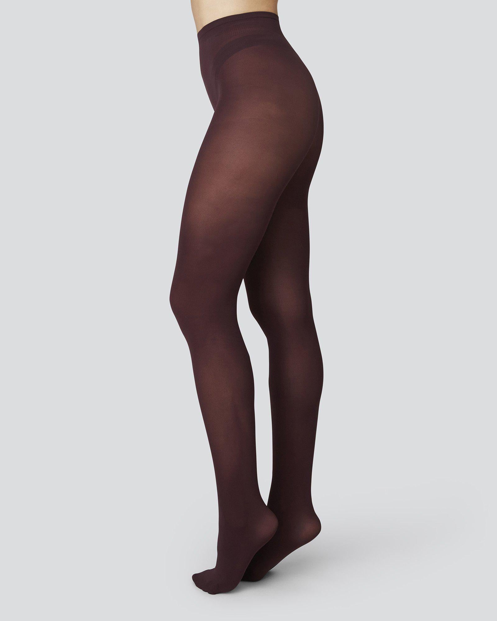 Swedish Stockings womens vegan Olivia Premium Tights Bordeaux