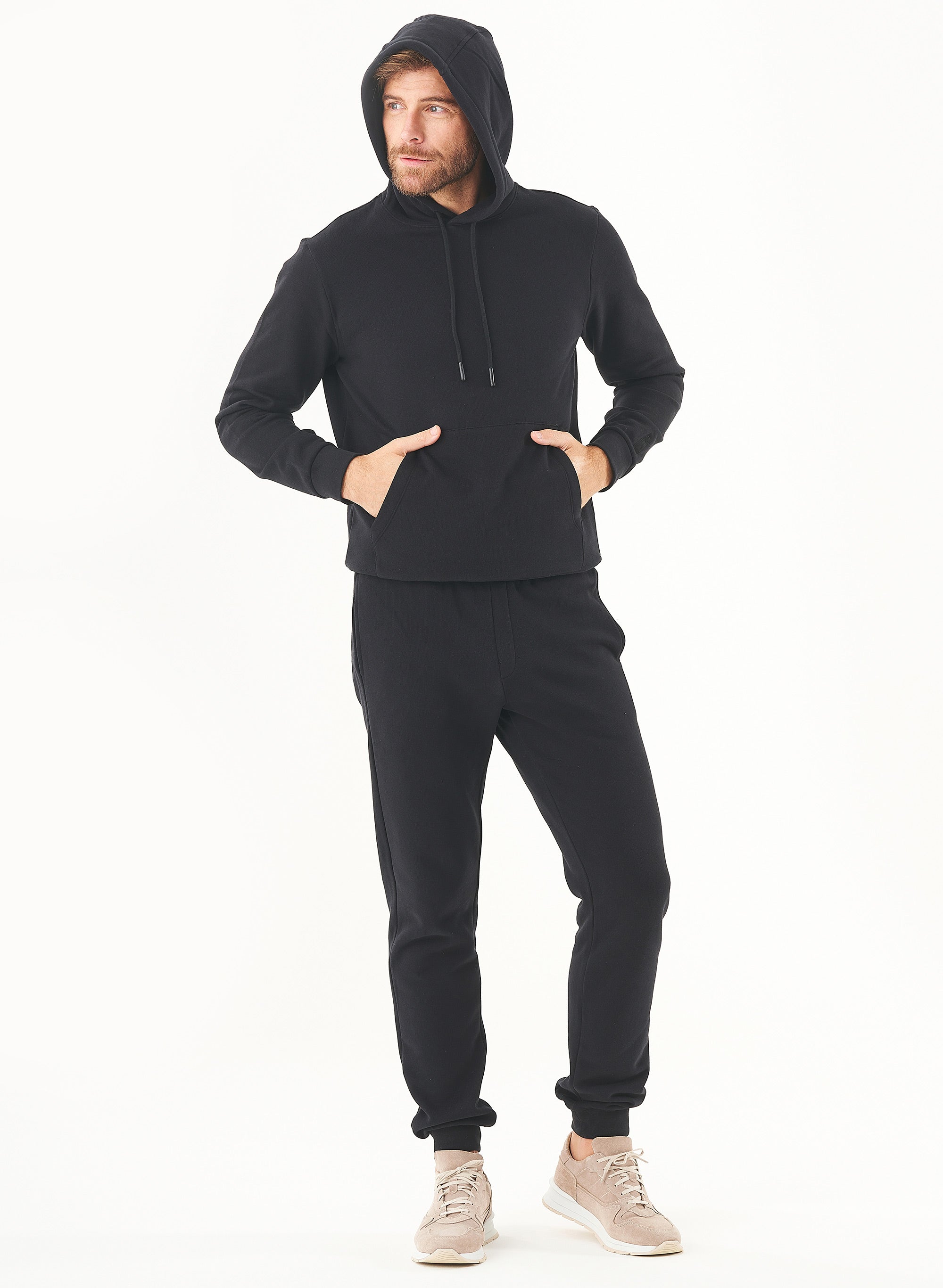 65603 - Herren vegan Kapuzenpullover Hoolden Schwarz