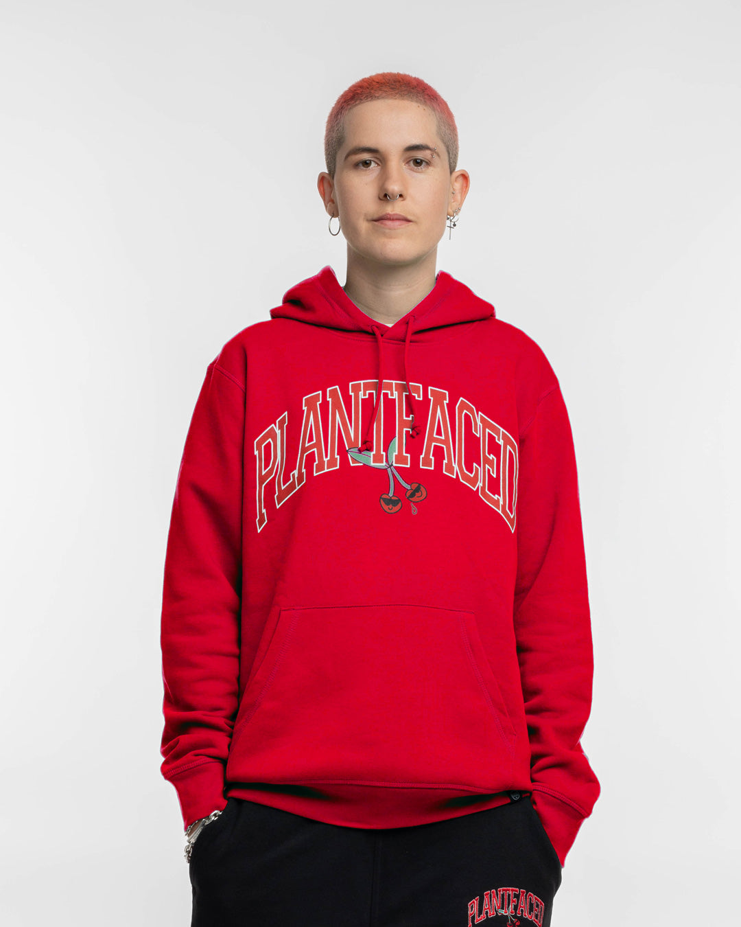 Plant Faced Clothing womens vegan Hoodie Cherry Red