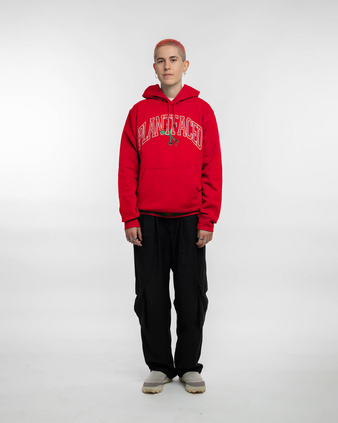 Plant Faced Clothing womens vegan Hoodie Cherry Red