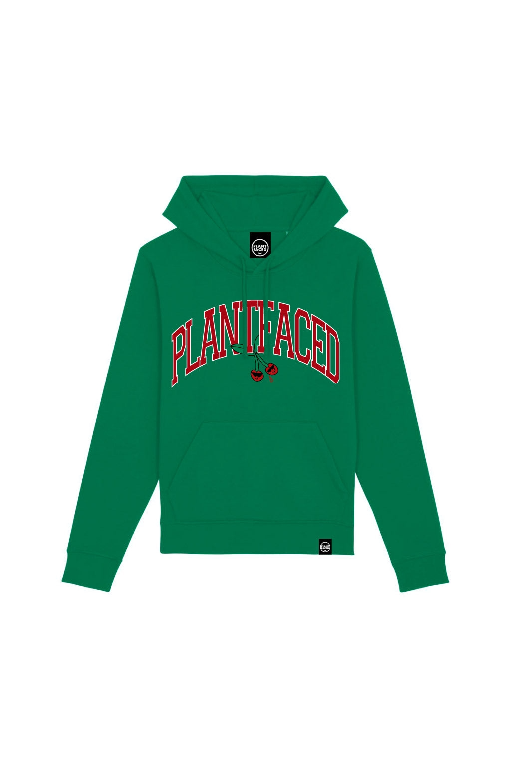 Plant Faced Clothing womens vegan Hoodie Cherry Green