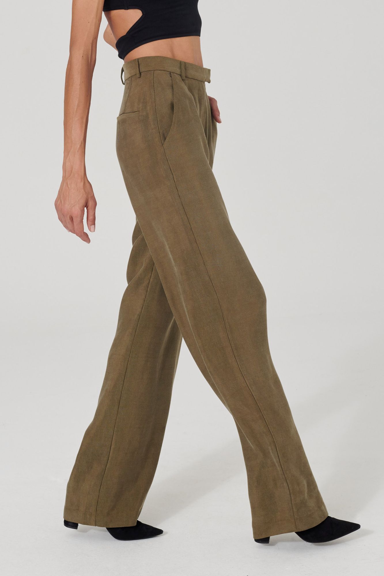 Image of LOVJOI dames vegan Broek Jeanni Groen