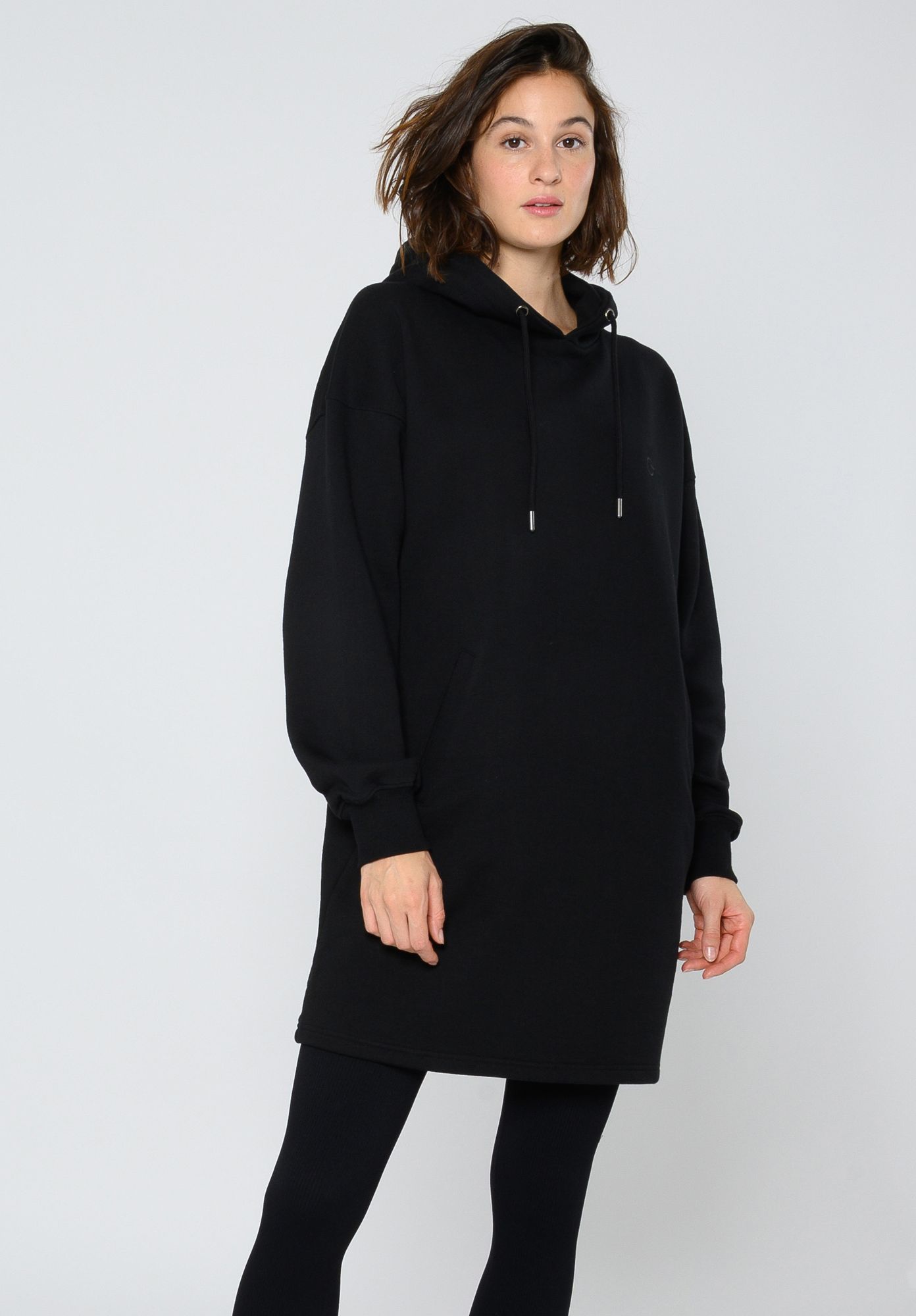ThokkThokk womens vegan Hoodie Dress Black