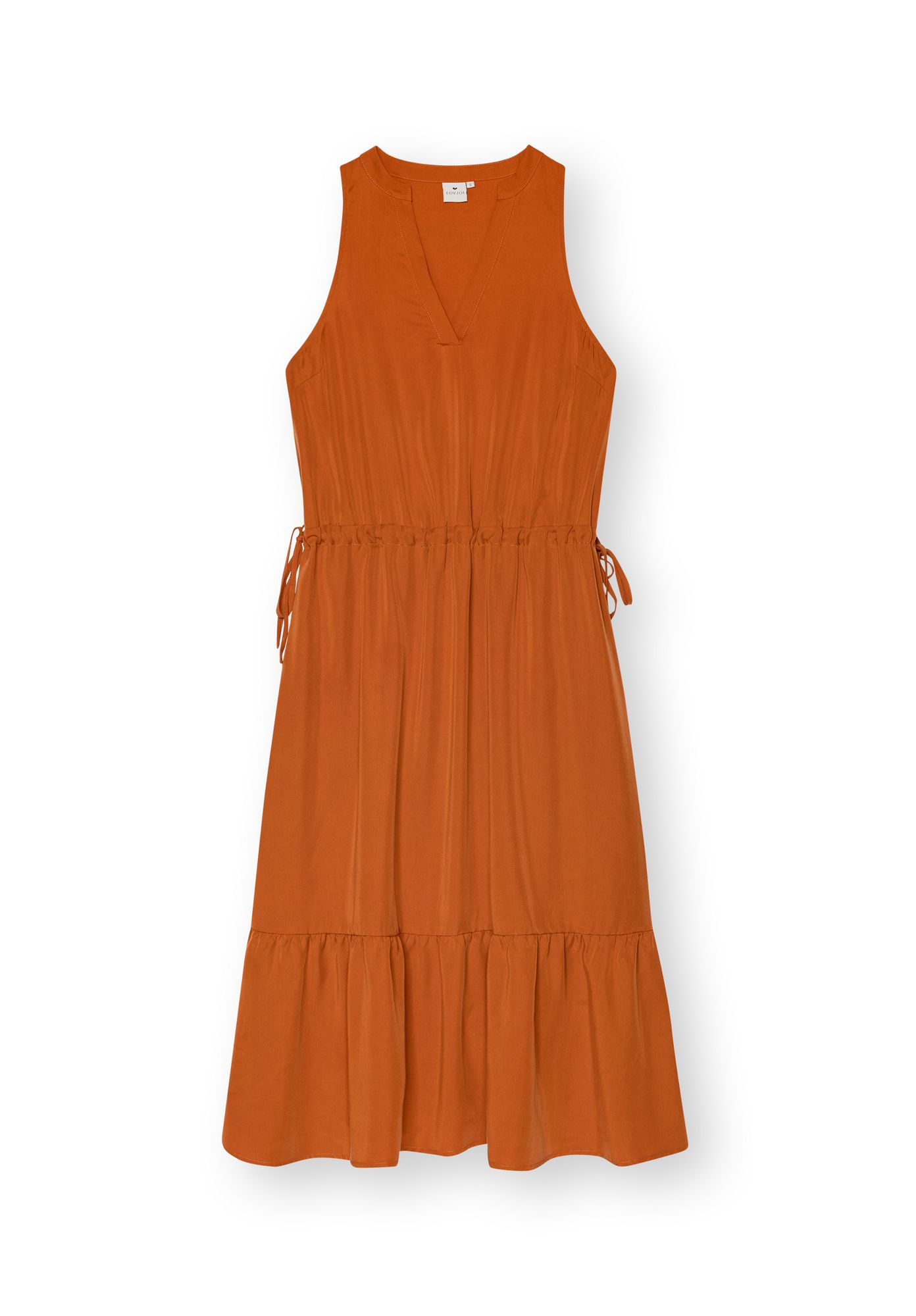 67058 - LOVJOI Damen vegan Maxikleid Ramaria Dark Amber