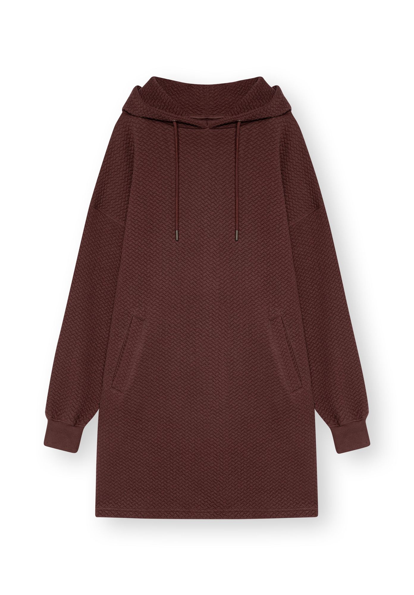 ThokkThokk womens vegan Hoodie Dress Structured Deep Mahogany