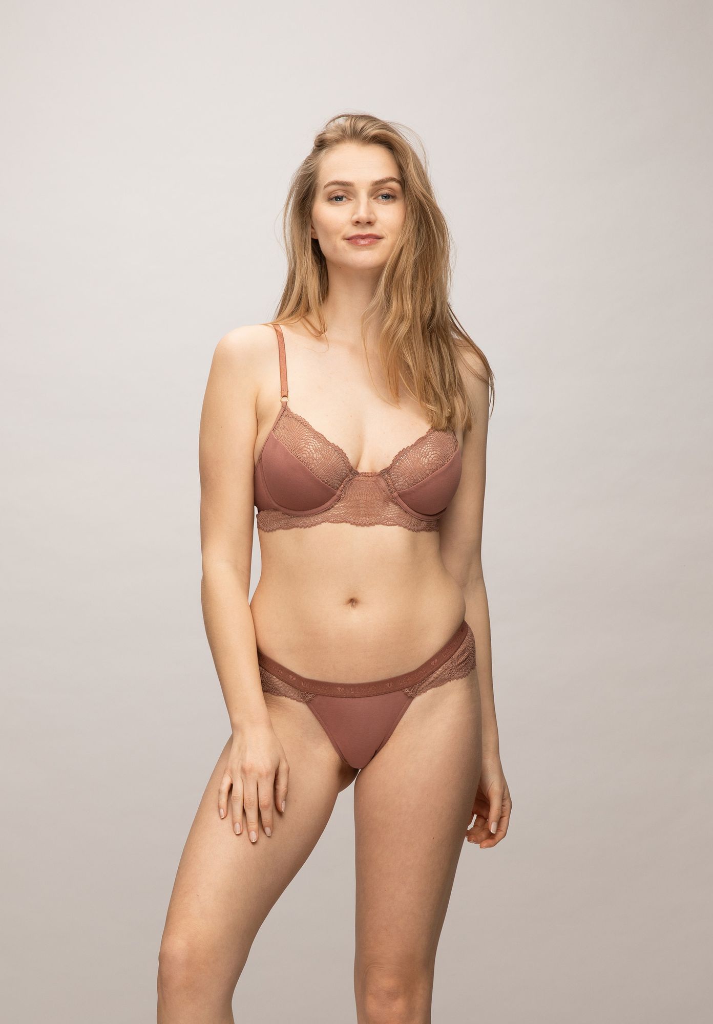 LOVJOI womens vegan Thong Luminous Moss Brown