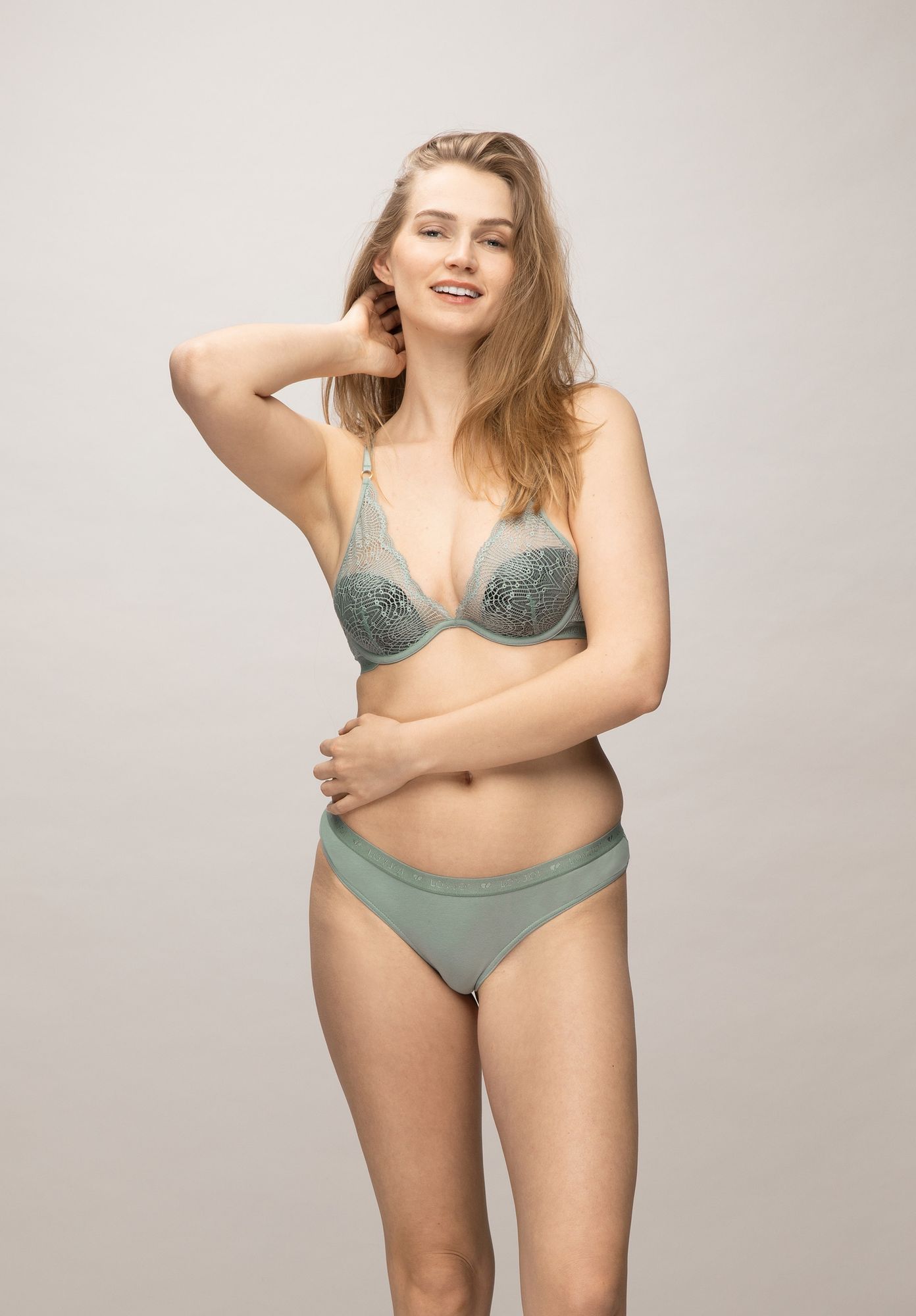 LOVJOI womens vegan Slip Whorflower Green