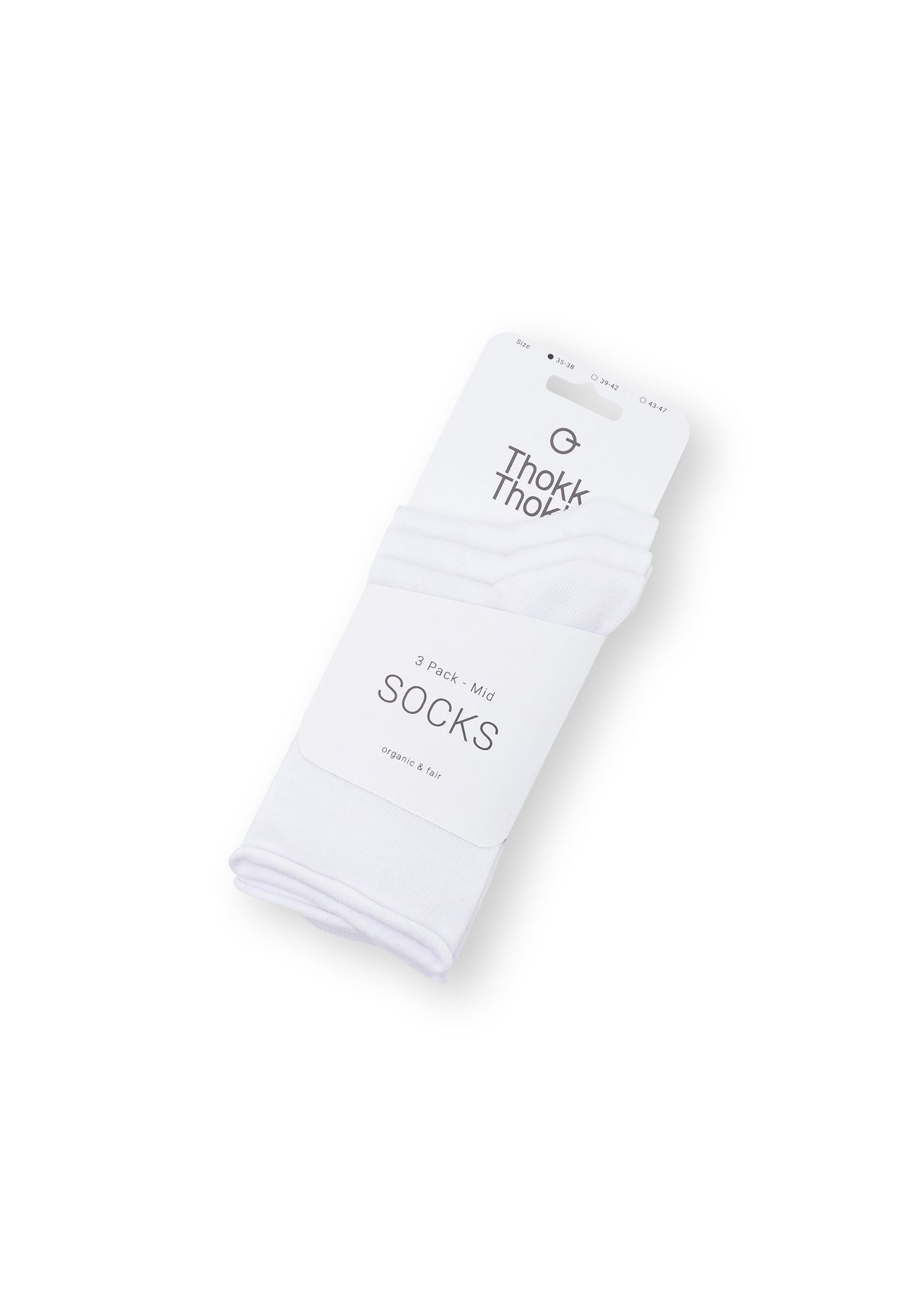 ThokkThokk womens vegan 3 Pack Mid Socks Relax White