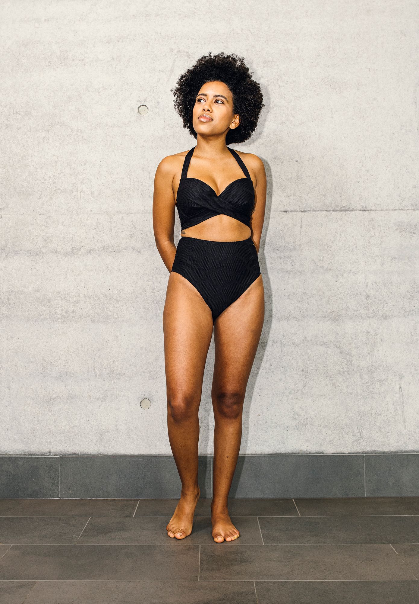 LOVJOI womens vegan Bikini Bottom Kalmia Structure Black